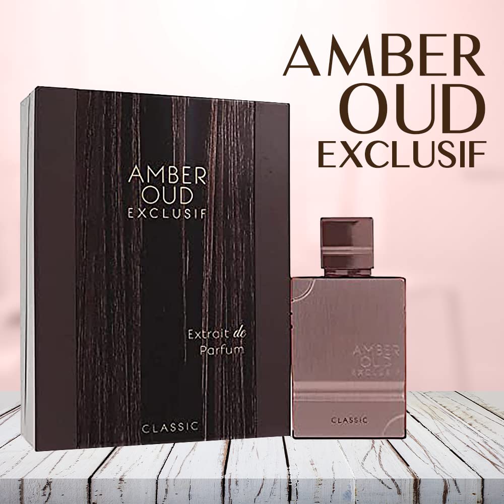 Amber Oud Exclusif Classic Cologne Eau de Parfum Spray - Unisex Fragrance for Men & Women (2 oz) | Long-Lasting Luxury Scent for Date Night, Special Occasions & Everyday Wear