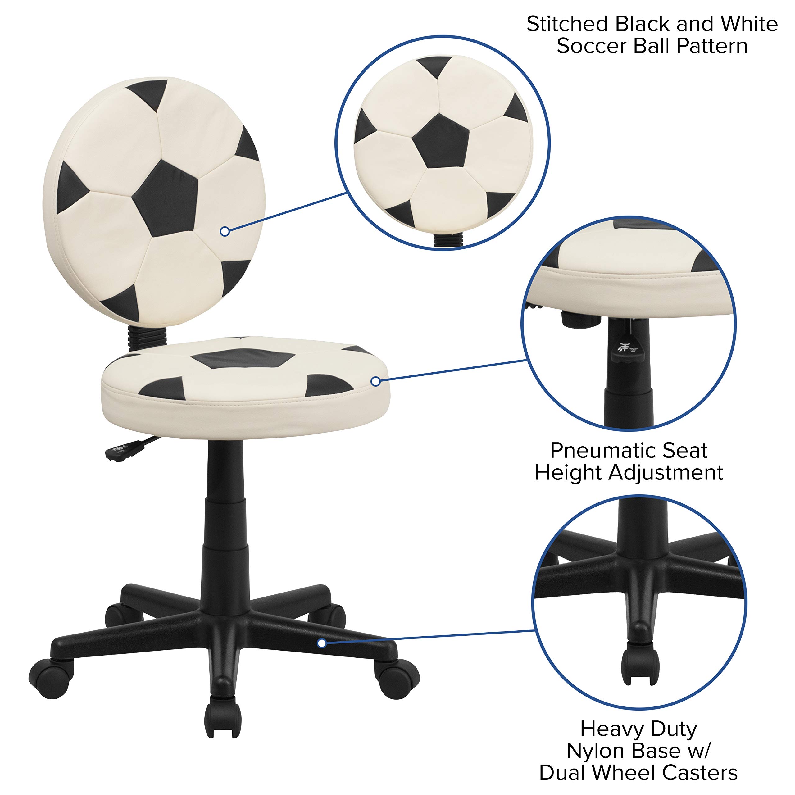 Ergonomic Swivel Soccer Ball Office Chair - Comfortable Gaming & Work Desk Chair for Home & Office Use