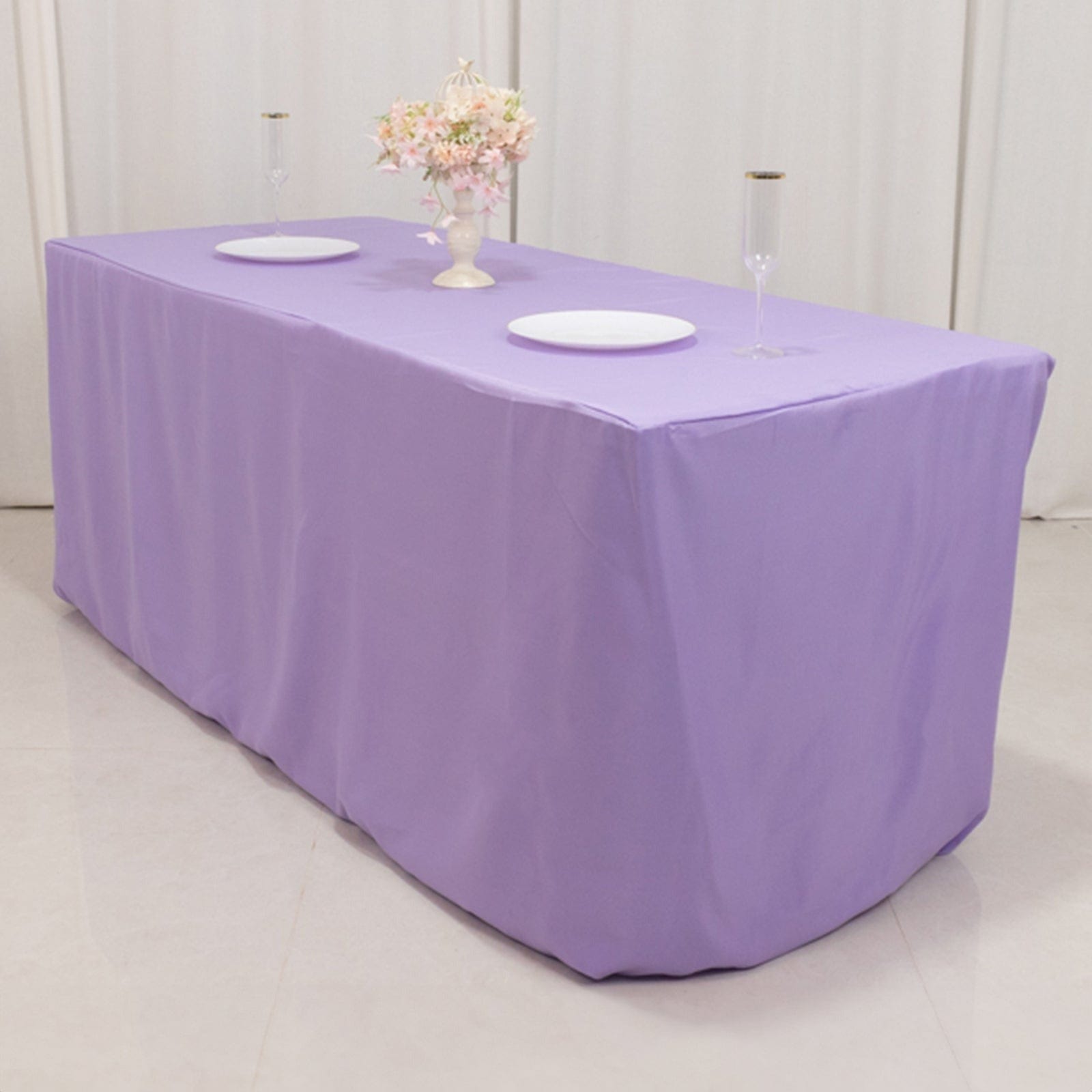 6 ft Polyester Tablecloth 72 x 30 Inches - Waterproof & Wrinkle-Resistant Rectangle Table Cover for Dining, Parties, and Events - Fits Standard 6 Foot Tables