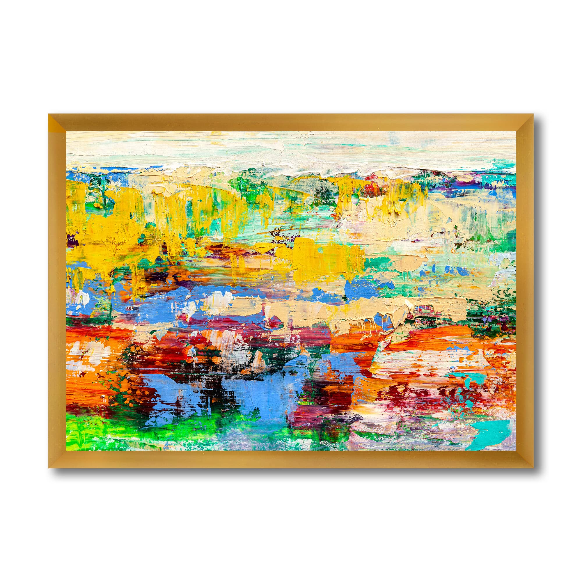 Abstract Art Canvas Print - Modern Multicolored Bright Texture Framed Wall Decor for Living Room, Bedroom & Office | DesignQ