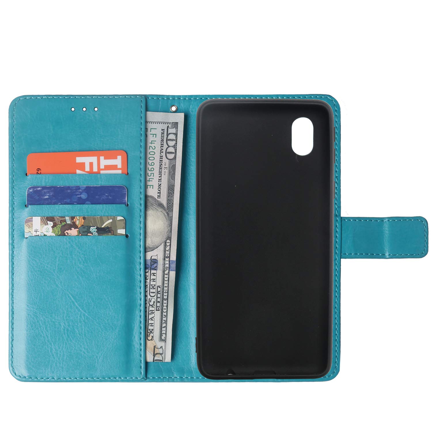 Premium Flip Leather Case for Samsung Galaxy M01 Core - Wallet Stand with Card Slots (Blue) for Business & Travel