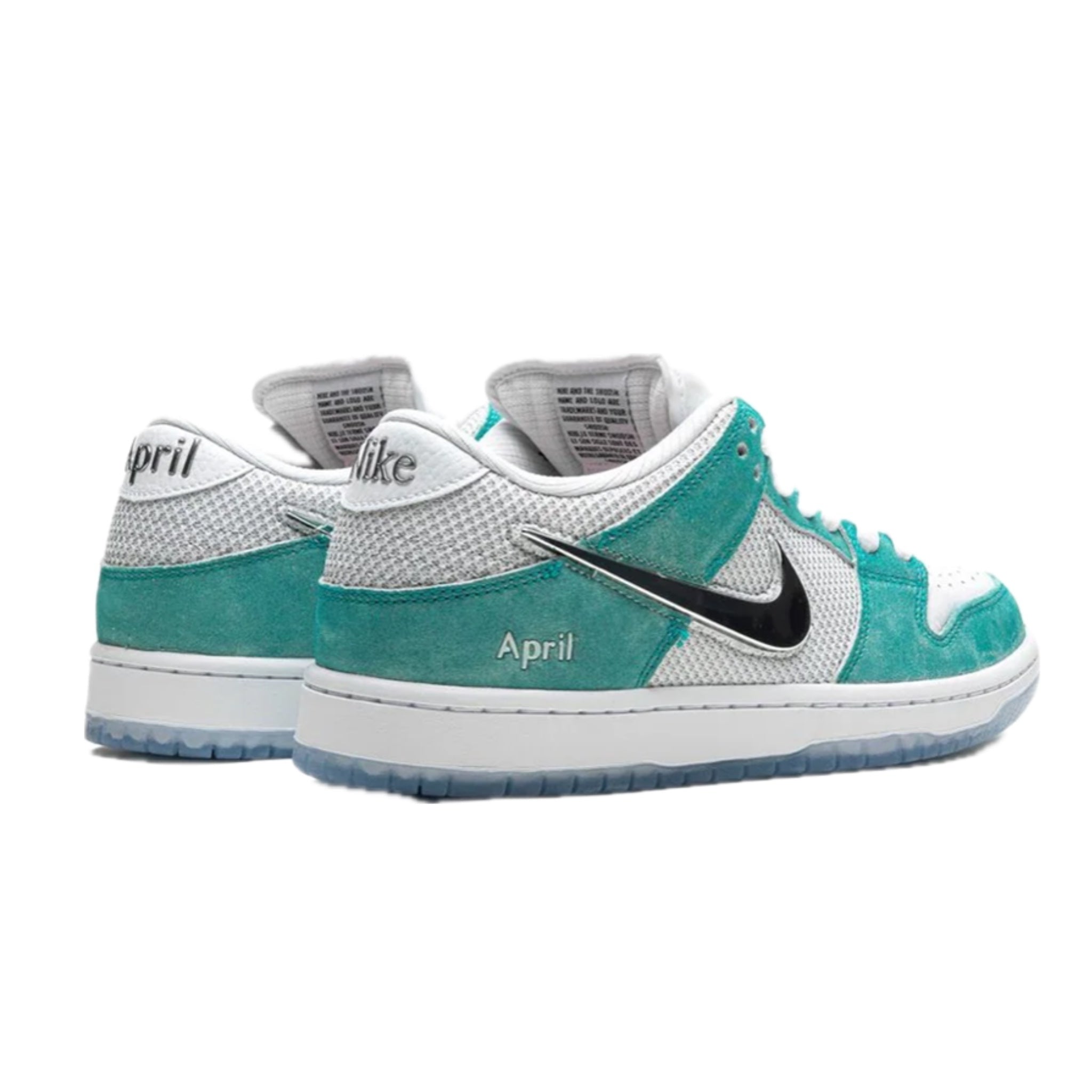Nike SB Dunk Low April Skateboards Sneakers - Turbo Green & Metallic Silver - Men's Skateboarding Shoes for Streetwear & Casual Wear