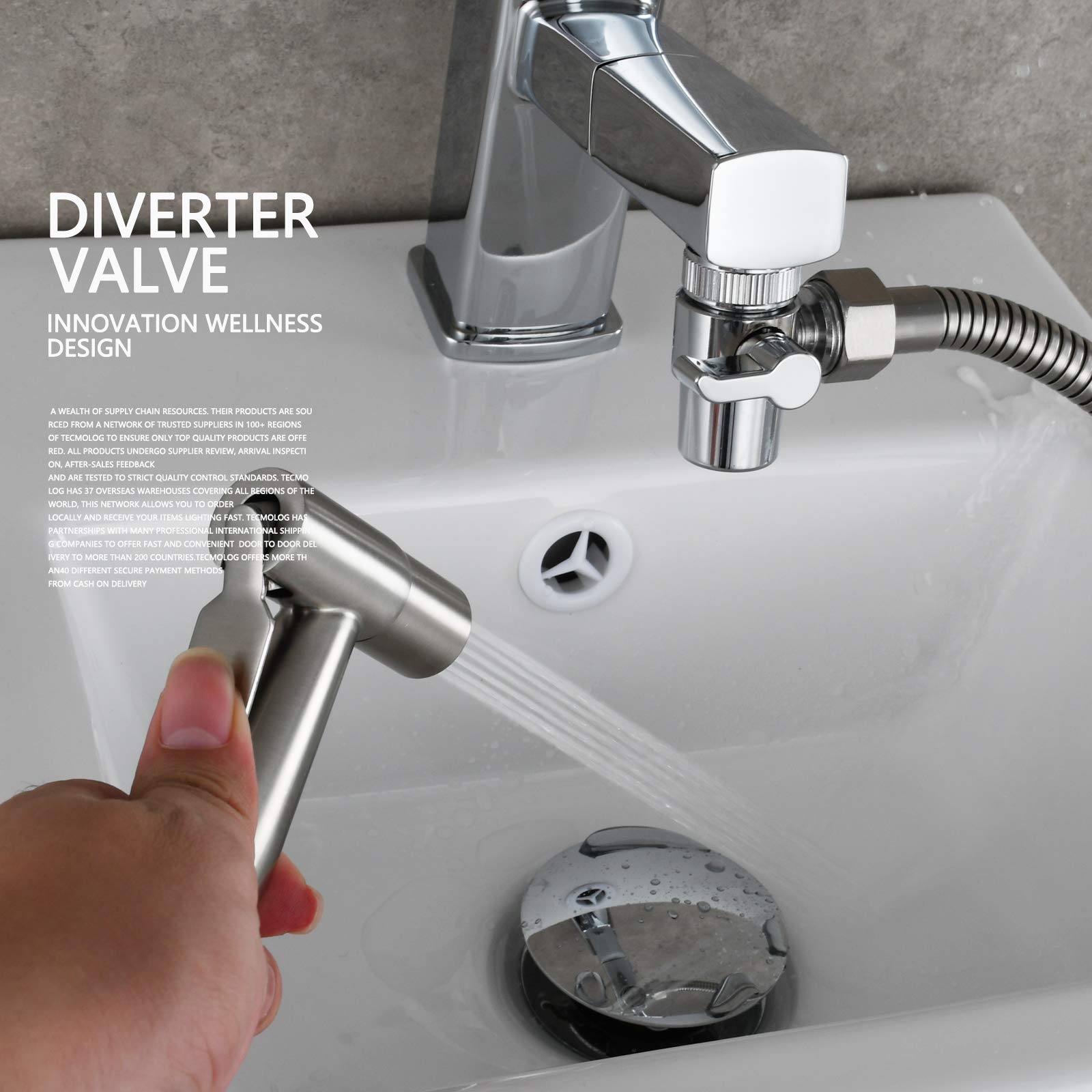 Brass Sink Faucet Diverter Valve - M22 x M24 Thread for Kitchen Sink Hose Sprayer, Faucet Splitter Replacement Part (SBA021) - Perfect for Dishwashing, Vegetable Cleaning & Sink Sprayer Installation