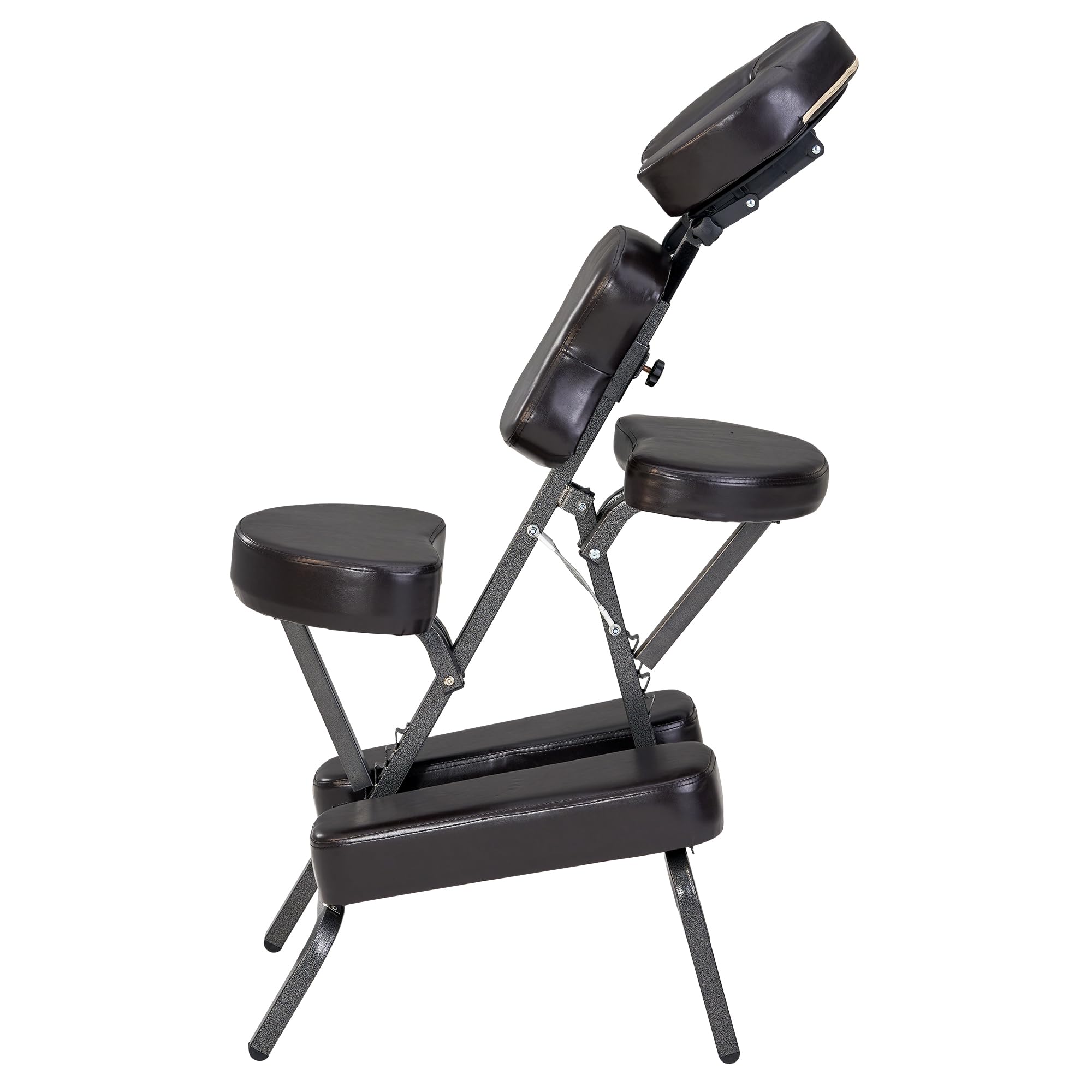 Portable Full Body Massage Chair with Carrying Bag - Adjustable Height Folding Tattoo & Salon Chair with Face Cradle - Lightweight Design for Home, Spa & Tattoo Parlors (Coffee Brown)