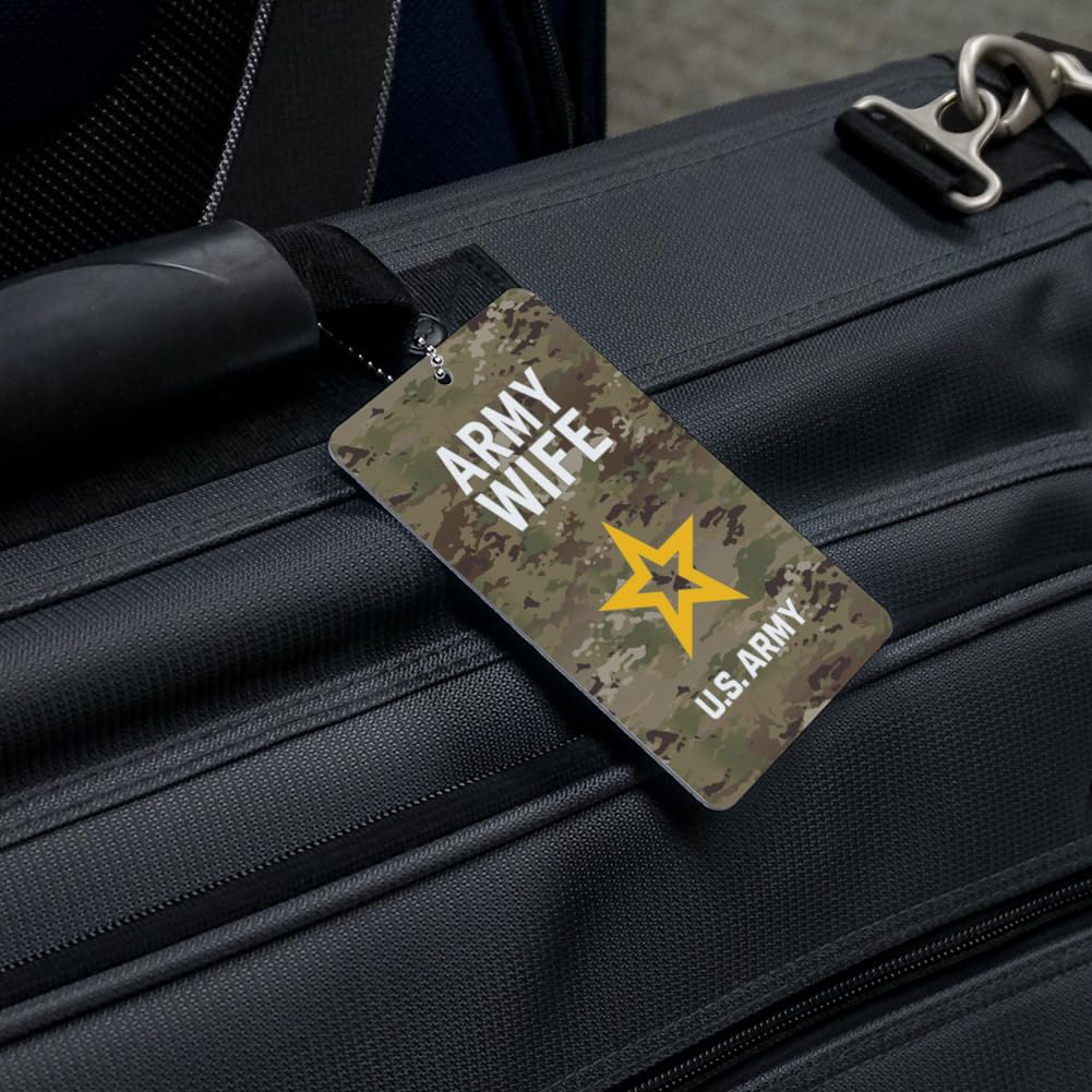 U.S. Army Wife Luggage Tag - Durable Military Spouse Suitcase ID Card for Carry-On Bags - Perfect for Travel, Deployment & Military Family Gifts