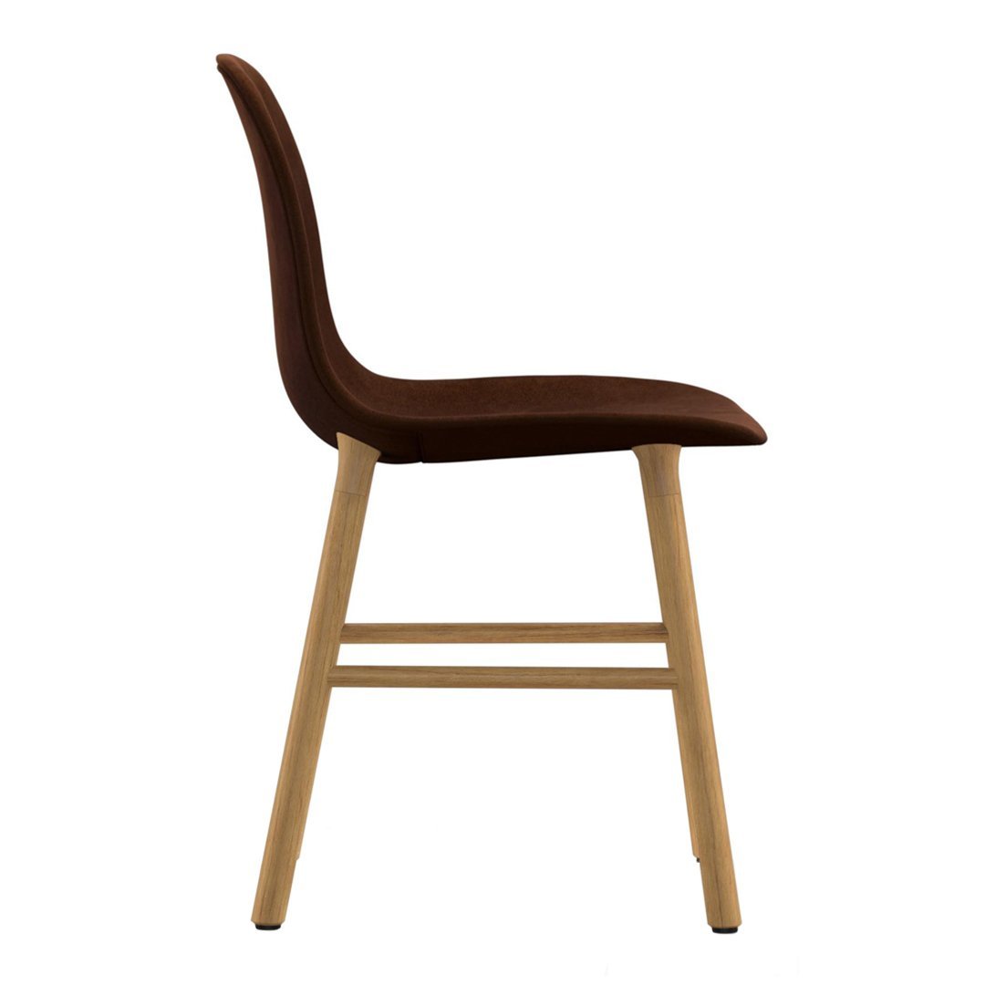 Modern Upholstered Form Chair with Solid Wood Legs - Comfortable Lounge Chair for Living Room, Bedroom, or Office