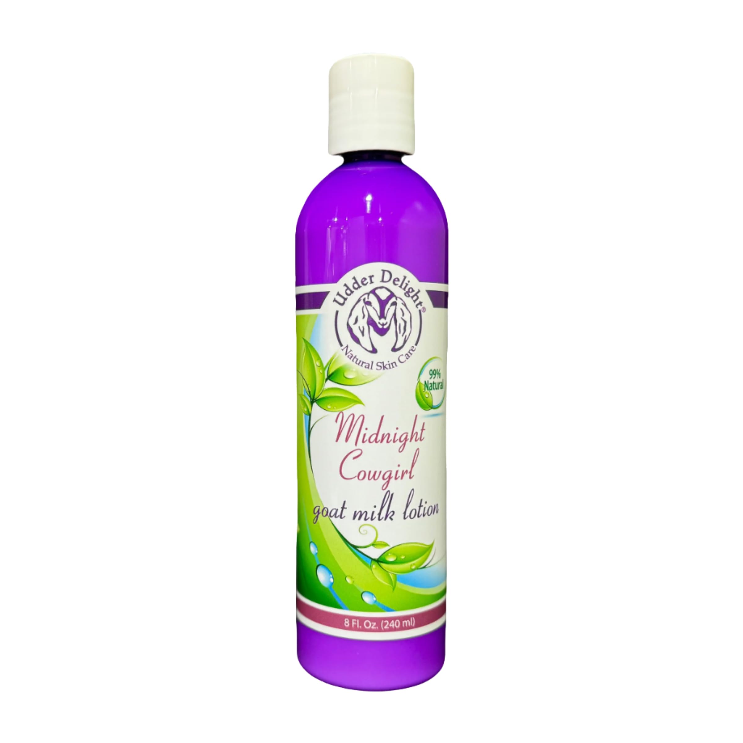 Udder Delight Midnight Cowgirl Goat Milk Lotion - 8 Fl Oz (240ml) Natural Moisturizing Body Lotion for Dry Skin - Perfect for Nighttime Hydration & Relaxation