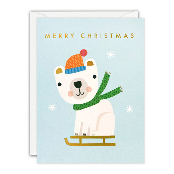 James Ellis Polar Bear Christmas Card - Festive Holiday Greeting Cards for Family & Friends - Perfect for Christmas Wishes, Holiday Parties & Seasonal Decorations