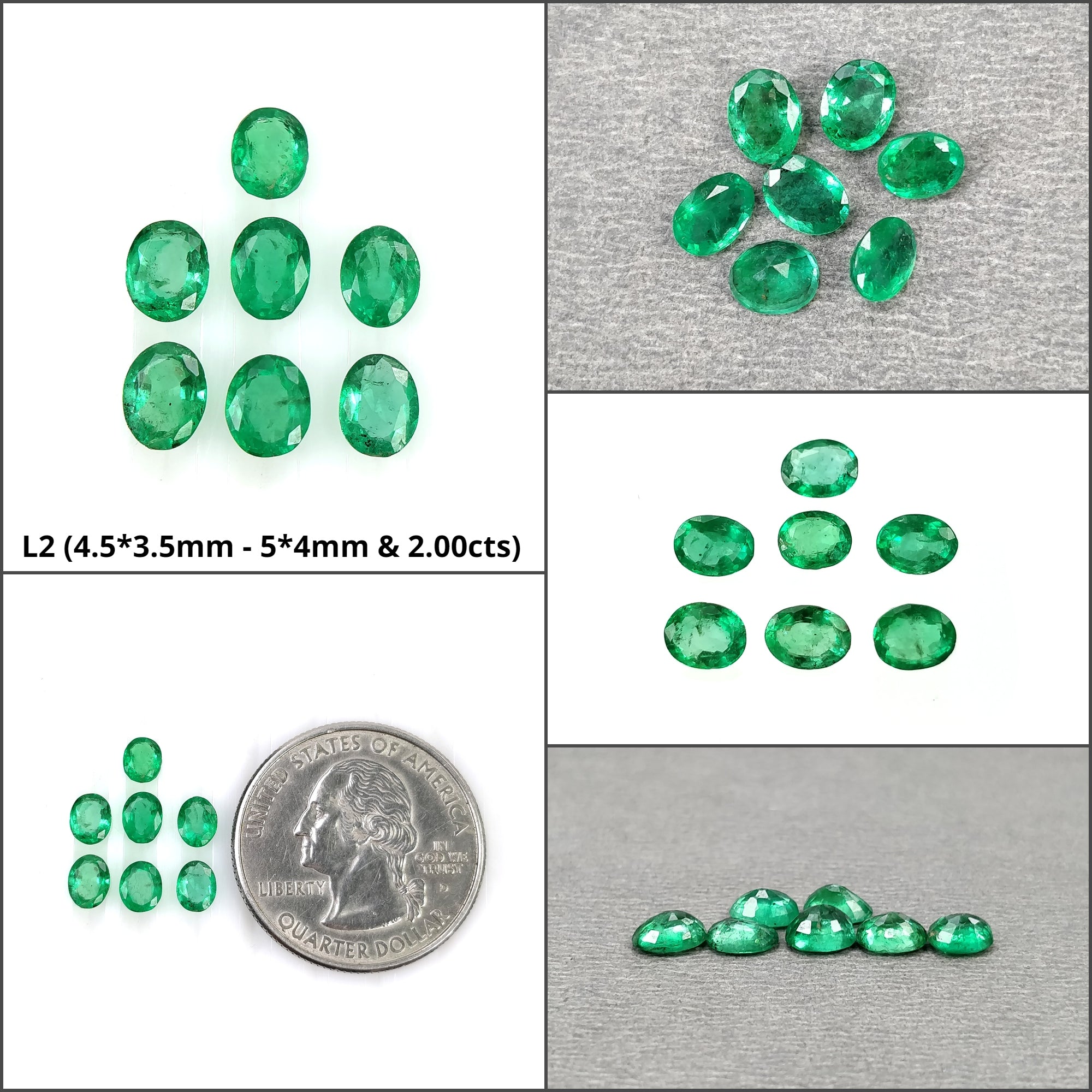 Natural Untreated Green Emerald Gemstone - Oval Cut 7pc Lot for Jewelry Making | Engagement Rings, Necklaces & Earrings