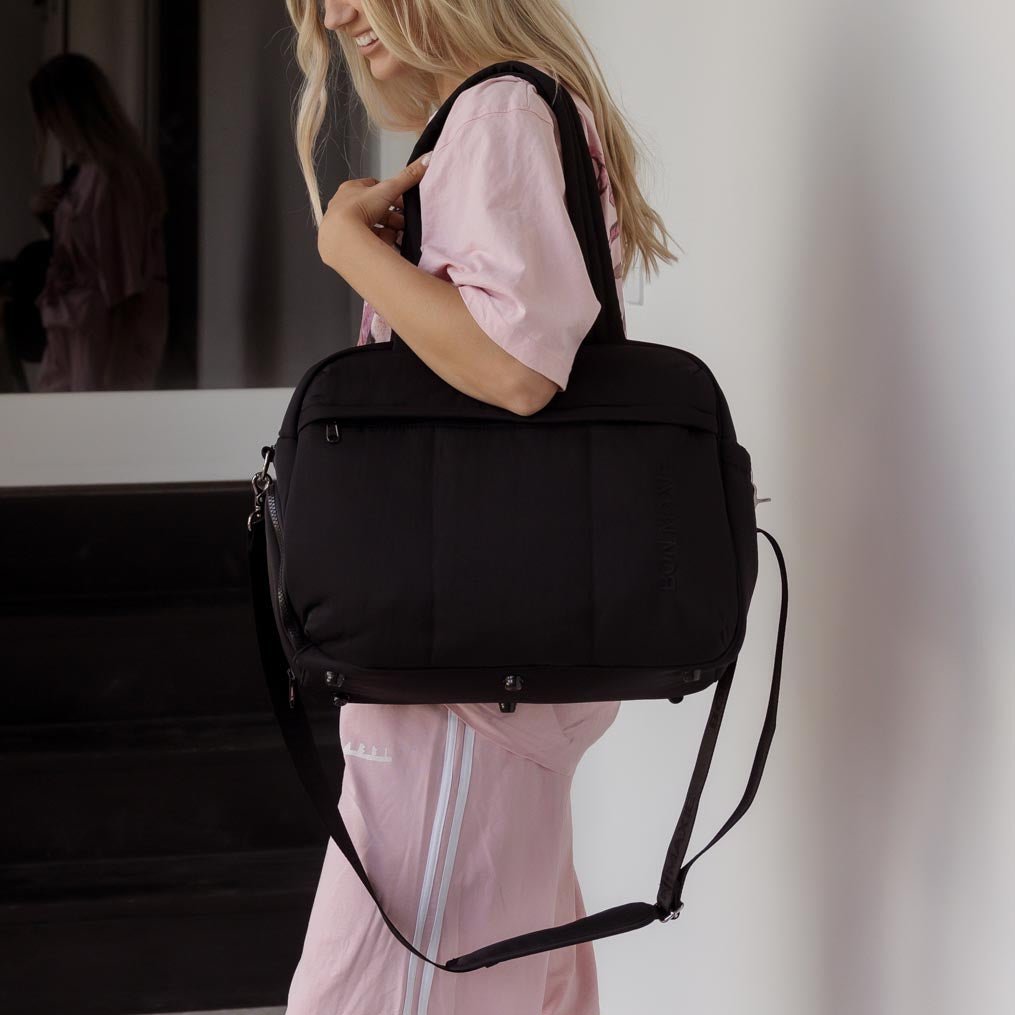 Premium Black Everyday Duffel Bag for Gym, Travel & Work - Water-Resistant Carryall with Multiple Pockets | Perfect for Sports, Business Trips & Weekend Getaways