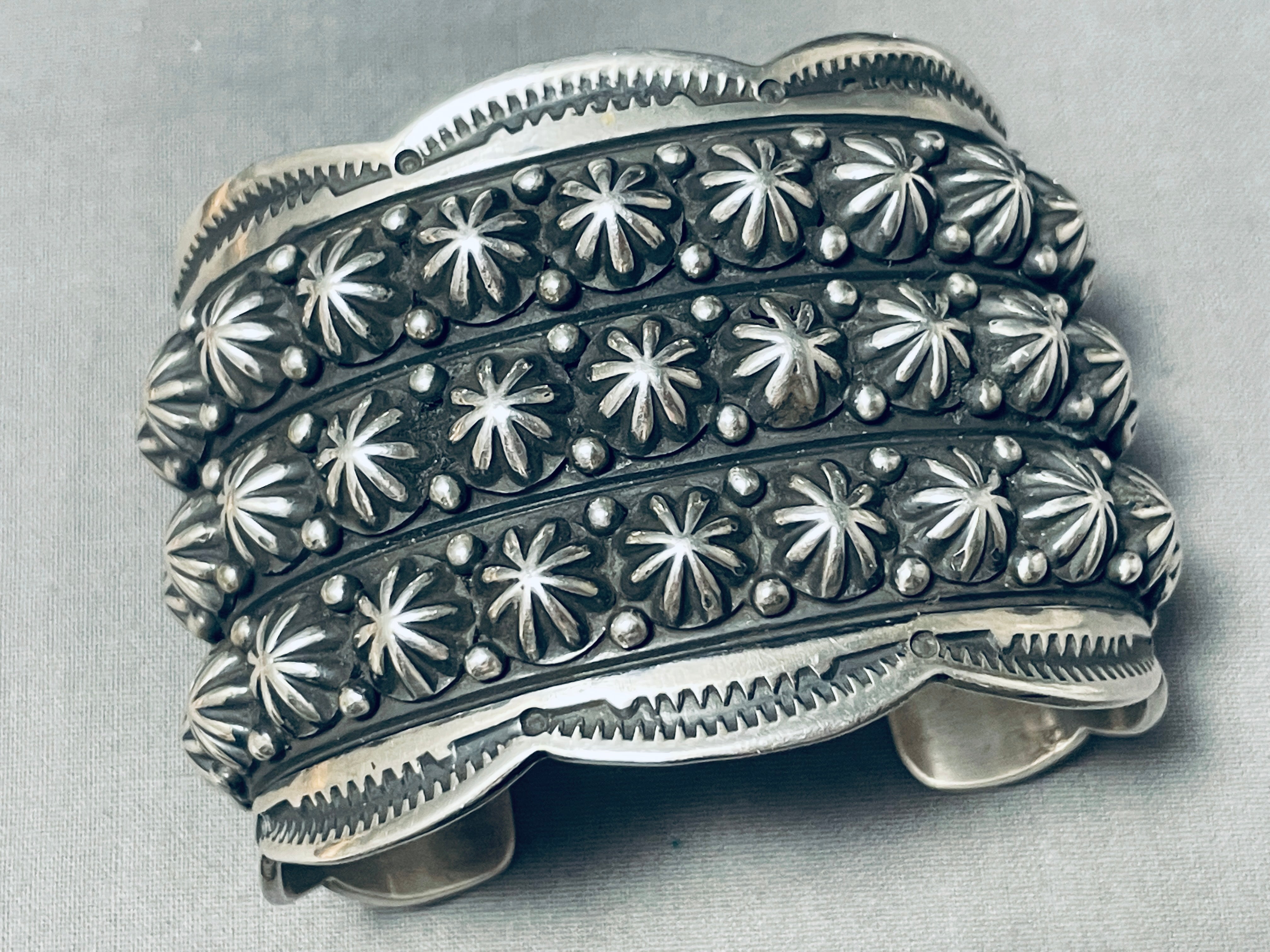 Authentic Navajo Platero Sterling Silver Cuff Bracelet - 137g Heavy Duty Handmade Jewelry for Women, Perfect for Boho Fashion & Special Occasions