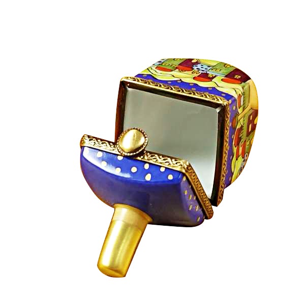 Hand-Painted Jerusalem Scene Dreidel Limoges Box - Elegant Jewish Holiday Gift & Hanukkah Decoration for Home Display