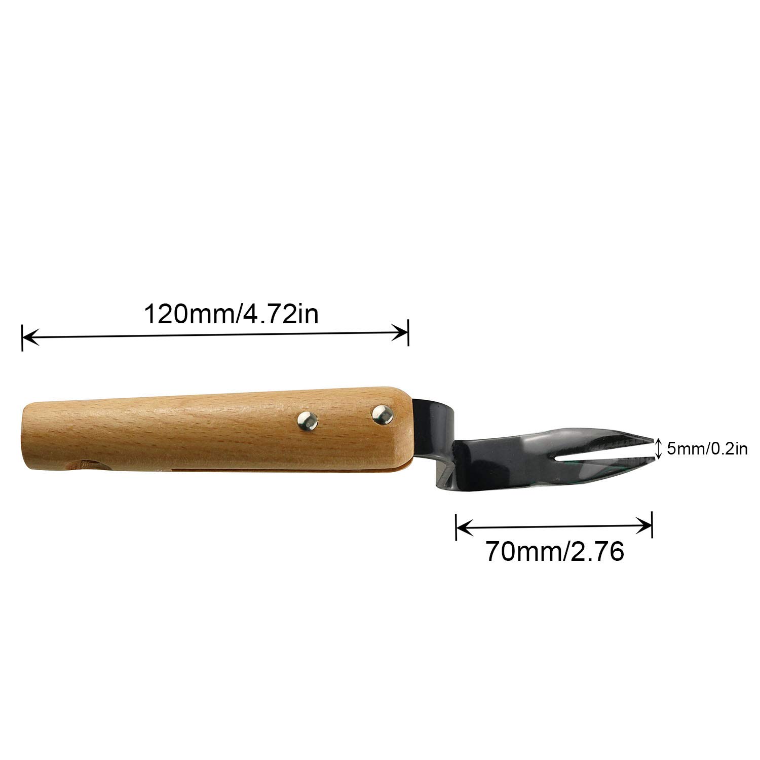 Premium Carbon Steel Garden Weeding Tool - Heavy Duty Root Remover with Ergonomic Wooden Handle - Perfect for Vegetable Gardens, Flower Beds & Lawn Maintenance