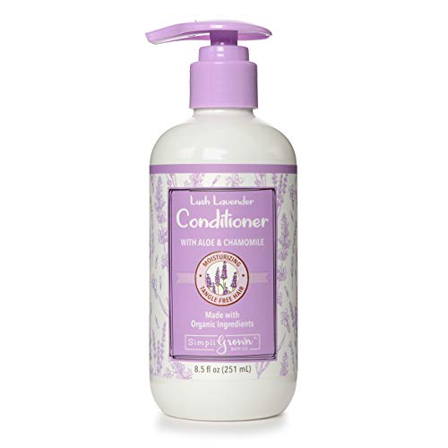 SimpliGrown Natural Baby Conditioner & Detangler - Vitamin E, B5, Aloe Vera, Calendula & Tea Tree Oil - 8.5 Fl Oz Lavender Scent for Soft, Tangle-Free Hair - Perfect for Newborns, Toddlers & Sensitive Scalps