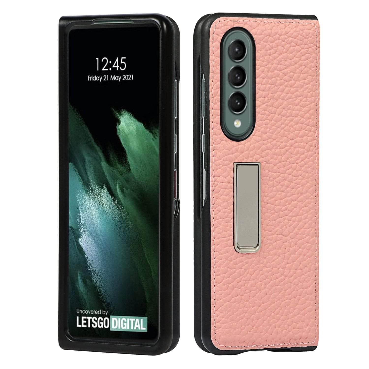 Premium Genuine Leather Flip Cover for Samsung Galaxy Z Fold 3 5G - Slim Protective Case with Card Slot | Perfect for Business & Travel Use