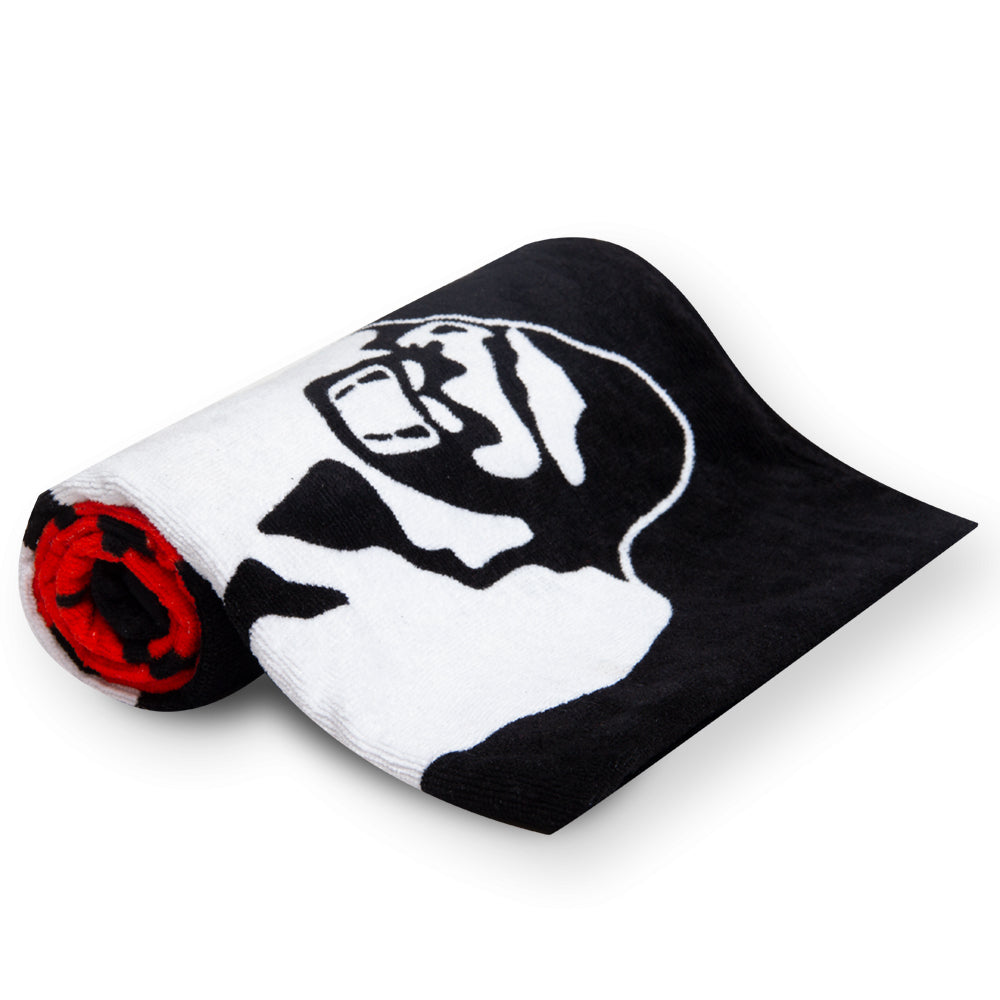 Premium Classic Gym Towel - Soft & Absorbent Workout Towel for Fitness, Yoga & Gym - Quick-Dry Sports Towel (Black/Red) - Ideal for Gym Sessions, Yoga Practice & Post-Workout Use
