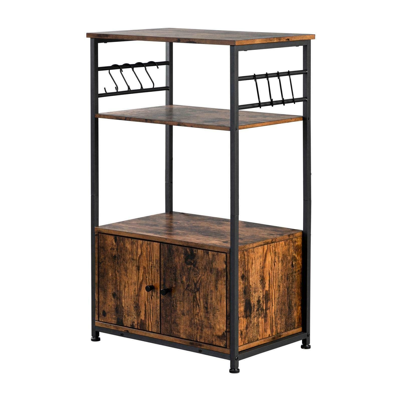 Sturdy 4-Tier Metal Bakers Rack - Microwave Stand with Storage Shelves for Kitchen, Living Room | Space-Saving Organizer for Small Appliances, Cookbooks & Kitchen Essentials