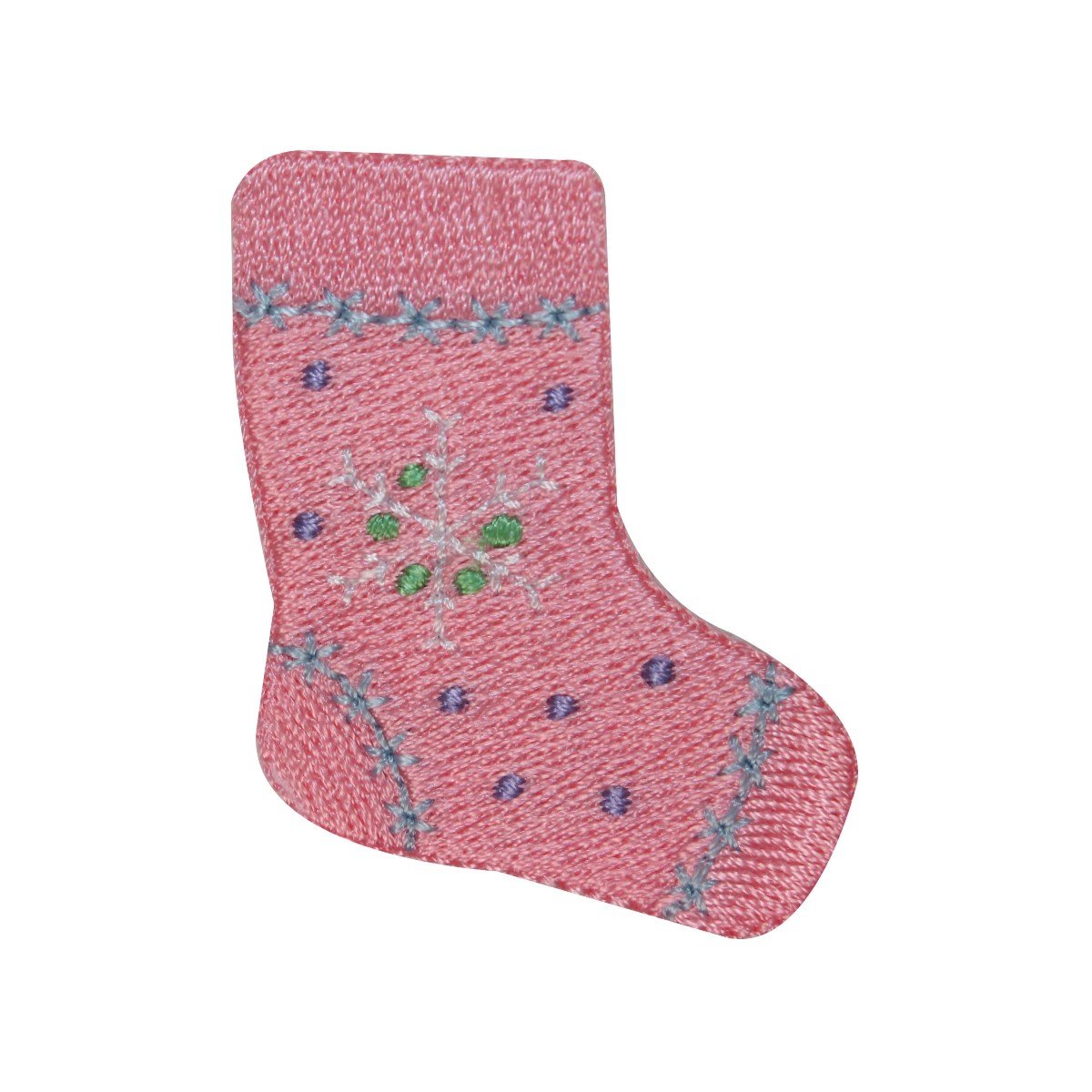 Snowflake Stocking Patch - Embroidered Iron On Applique for Christmas Socks - Perfect for Holiday Decorations, DIY Crafts, and Festive Gift Wrapping
