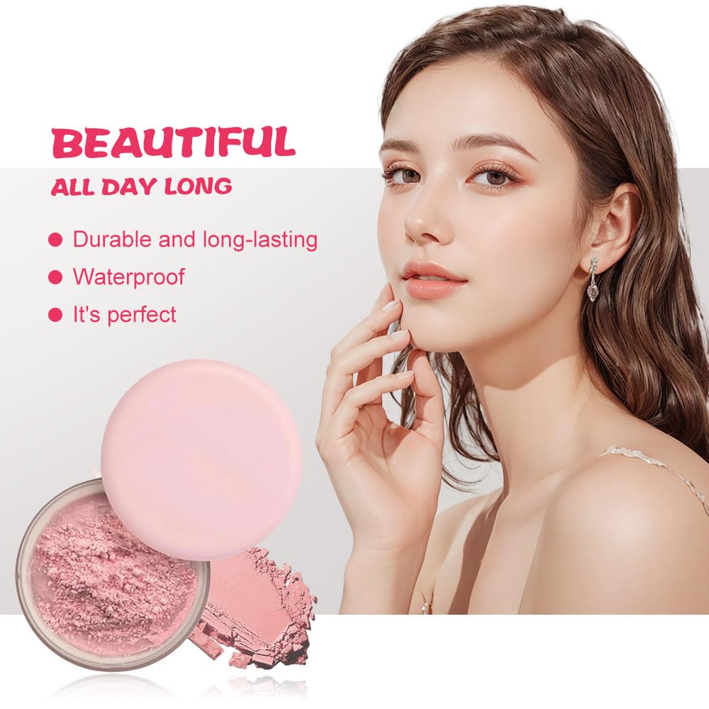 Upgrade Pink Blurring Setting Powder - Waterproof Makeup Finishing Powder for All Skin Tones (Light Pink, Large Size) | Perfect for Daily Wear, Photo Shoots & Special Occasions