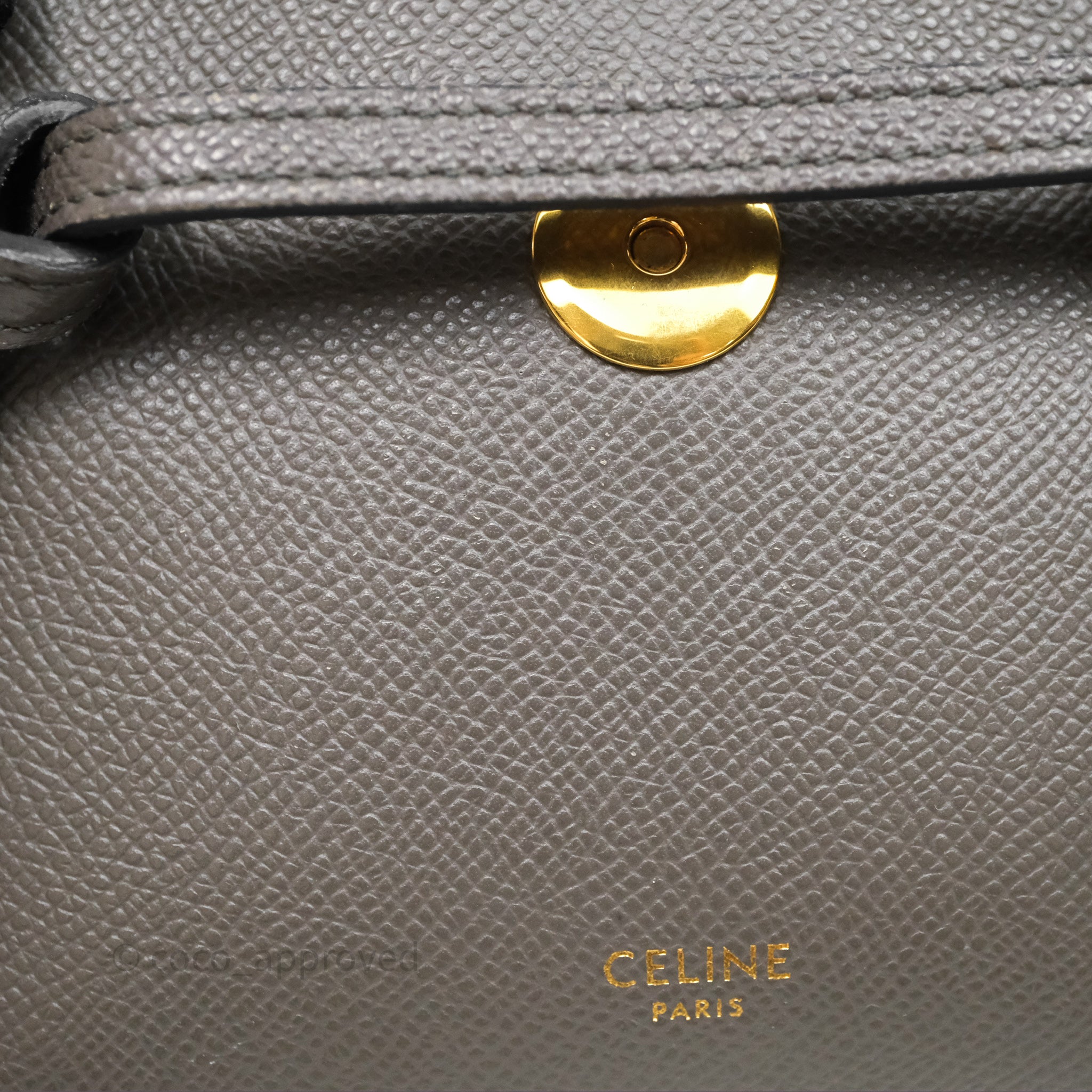 Celine Pico Belt Bag in Grey Grained Calfskin with Gold Hardware - Luxury Crossbody Bag for Women, Perfect for Everyday Use & Special Occasions