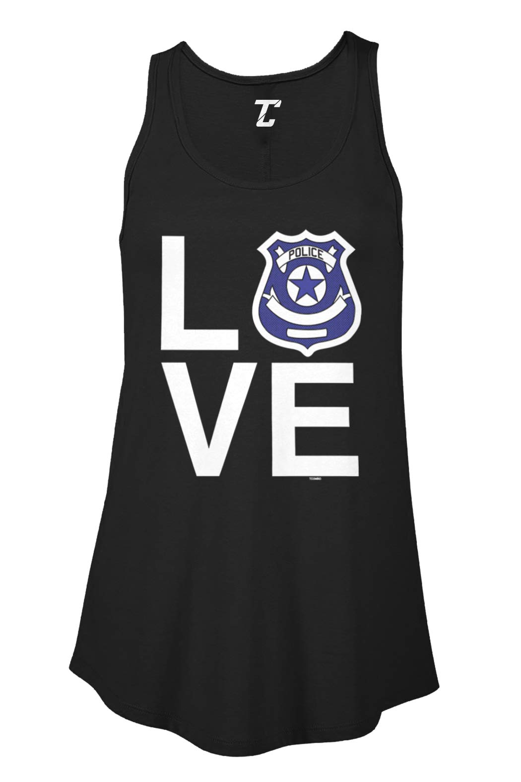 Love Police Badge Officer Law Enforcement Women's Flowy Tank Top - Comfortable & Stylish Casual Wear for Women, Perfect for Everyday Outfits, Workouts, and Summer Fashion