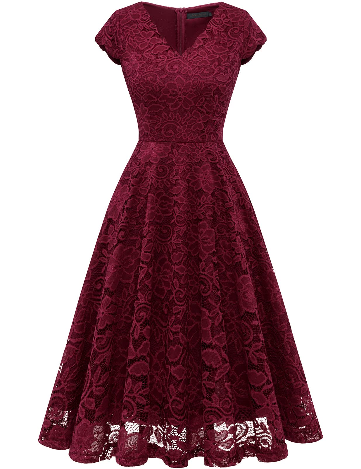 Meetjen Floral Lace Prom Graduation Cocktail Dress for Women - A-Line Wedding Guest Dress with Elegant Embroidery | Perfect for Homecoming, Parties & Special Occasions