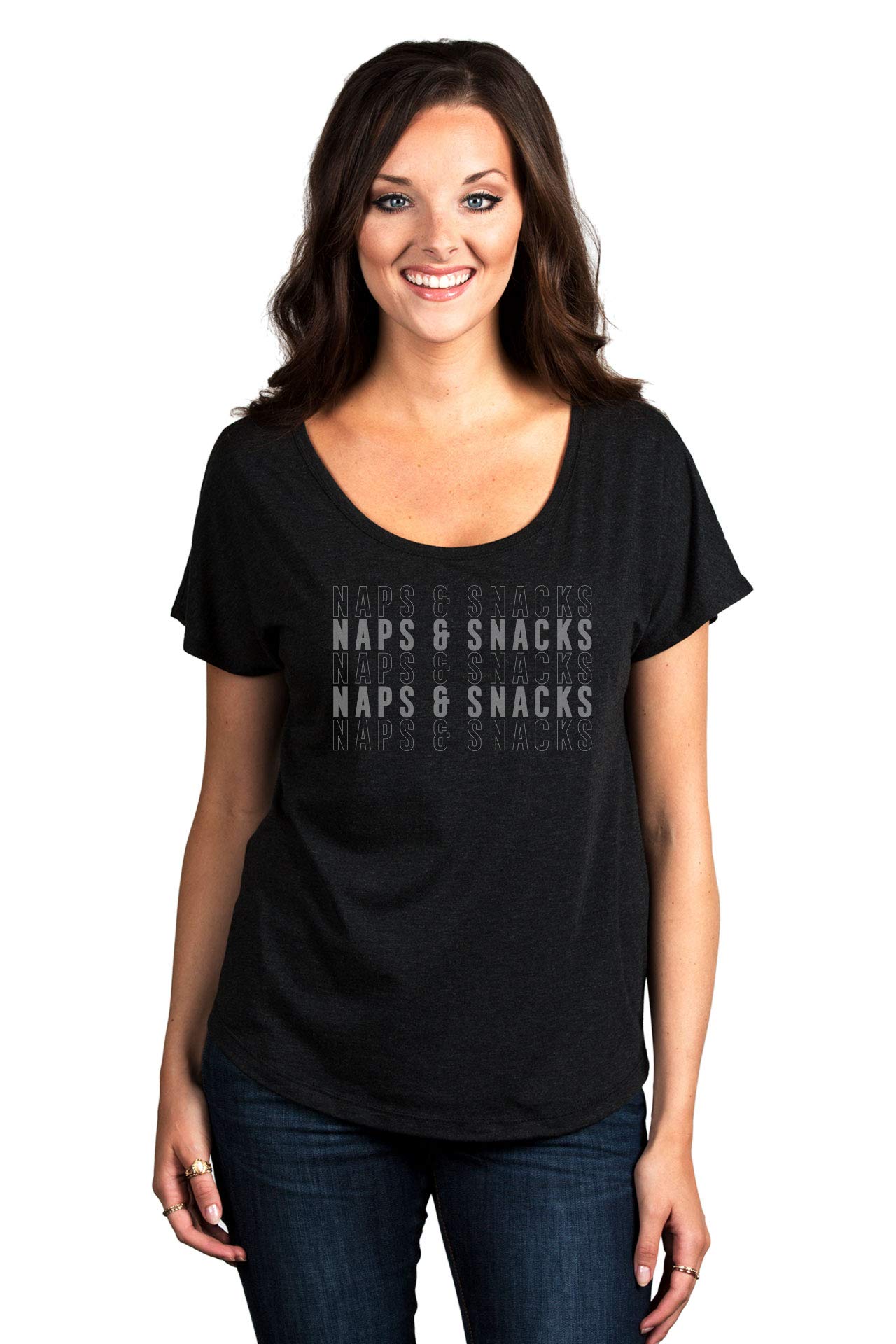 Women's Fashion Slouchy Dolman T-Shirt Tee - Comfortable Casual Top for Lounge, Travel & Everyday Wear | Naps and Snacks