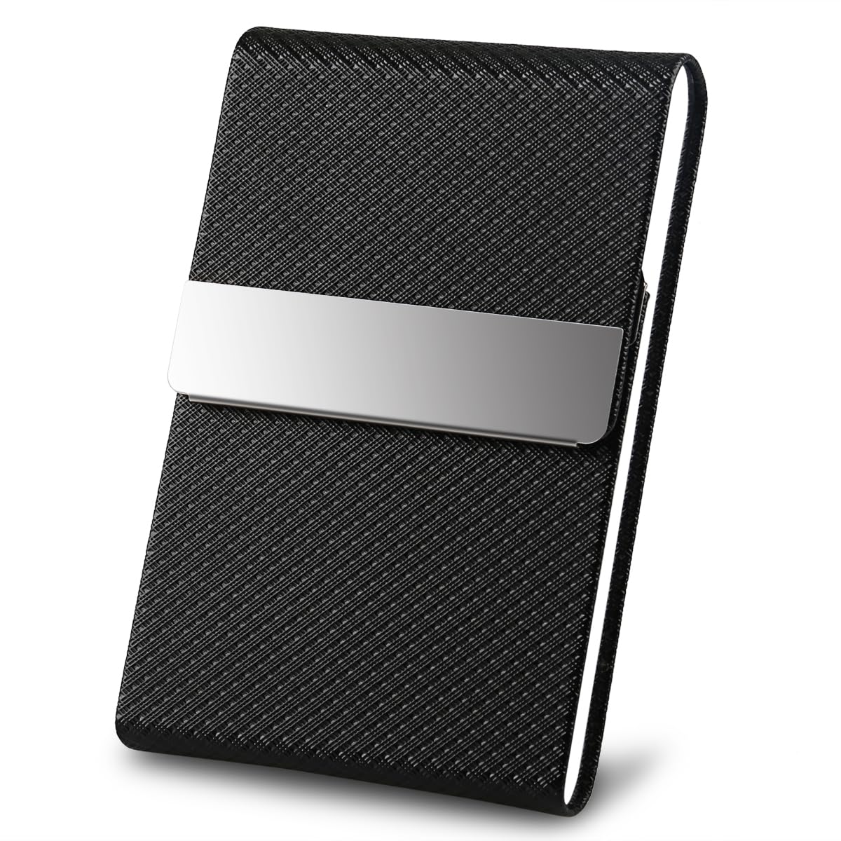 Premium Leather Business Card Holder for Women & Men - Slim RFID Blocking Credit Card Case with Magnetic Closure | Professional Name Card Wallet for Networking, Meetings & Business Events
