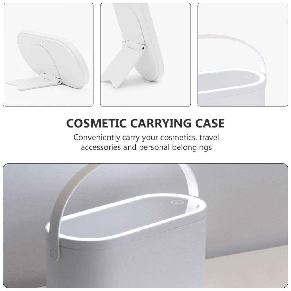 VALICLUD Portable Makeup Organizer with LED Light Mirror - Travel Cosmetic Storage Case for Makeup Brushes, Lipsticks & Beauty Essentials | Perfect for Travel, Home Vanity & Professional Makeup Artists