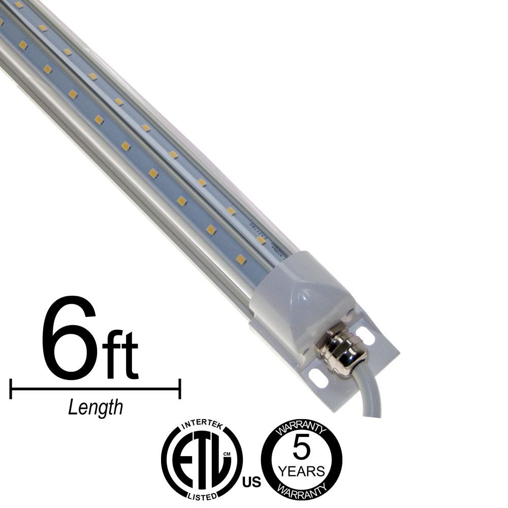 6Ft LED Cooler Tube Light 30W 120-277V 3900 Lumens 5000K Daylight White - Non-Dimmable IP54 Waterproof - 5 Year Warranty - Perfect for Commercial Refrigerators, Freezers & Cold Storage Lighting