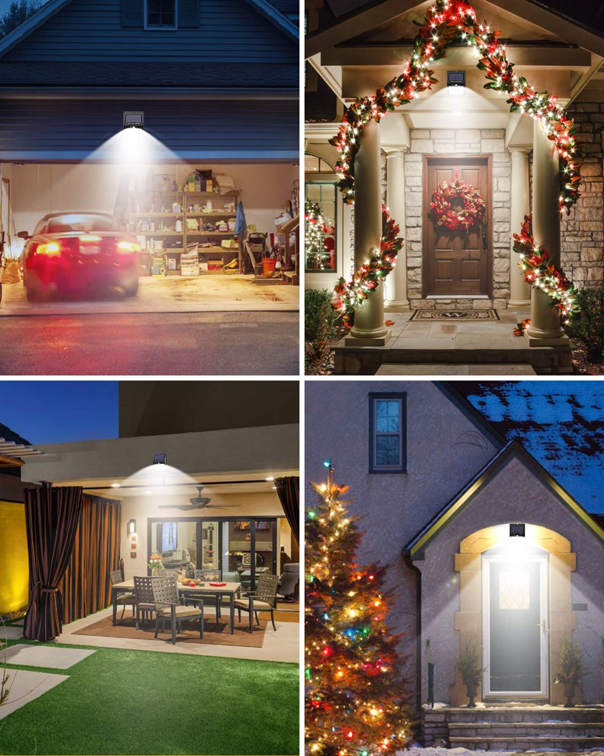 2 Pack Solar Motion Sensor Lights Outdoor - 100 LED Wireless IP65 Waterproof Security Lights with 3 Modes - Solar Powered Wall Lights for Front Door, Backyard, Garage, Deck, Pathway & Garden Lighting