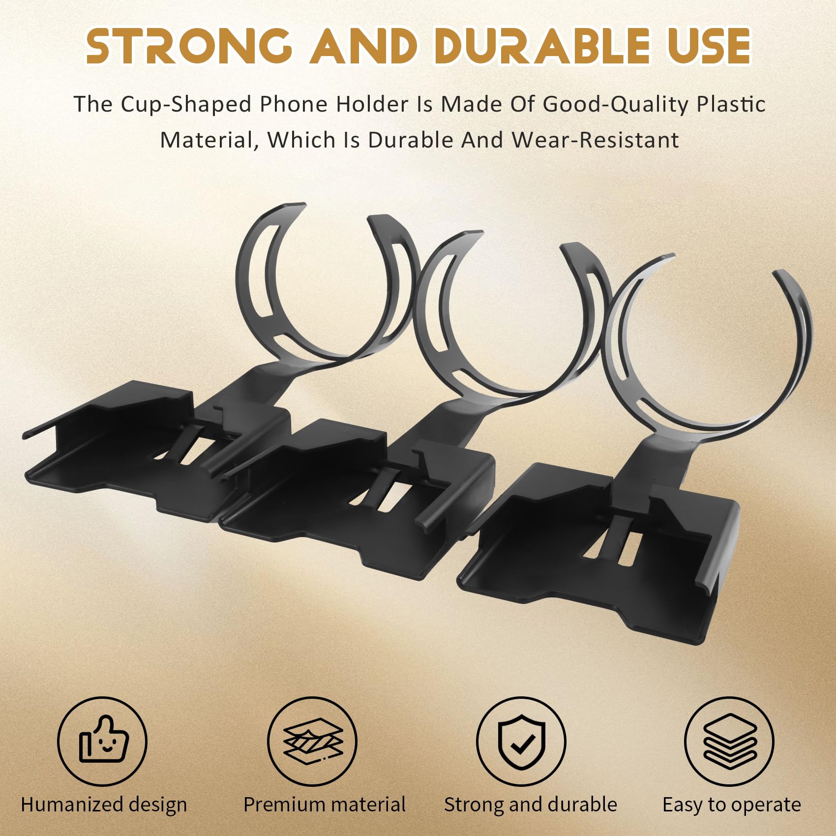 3PCS Universal Car Cup Phone Holder - Adjustable 2-in-1 Cup Shaped Phone Mount for iPhone & Android - Perfect for Road Trips, Commuting & Hands-Free Driving