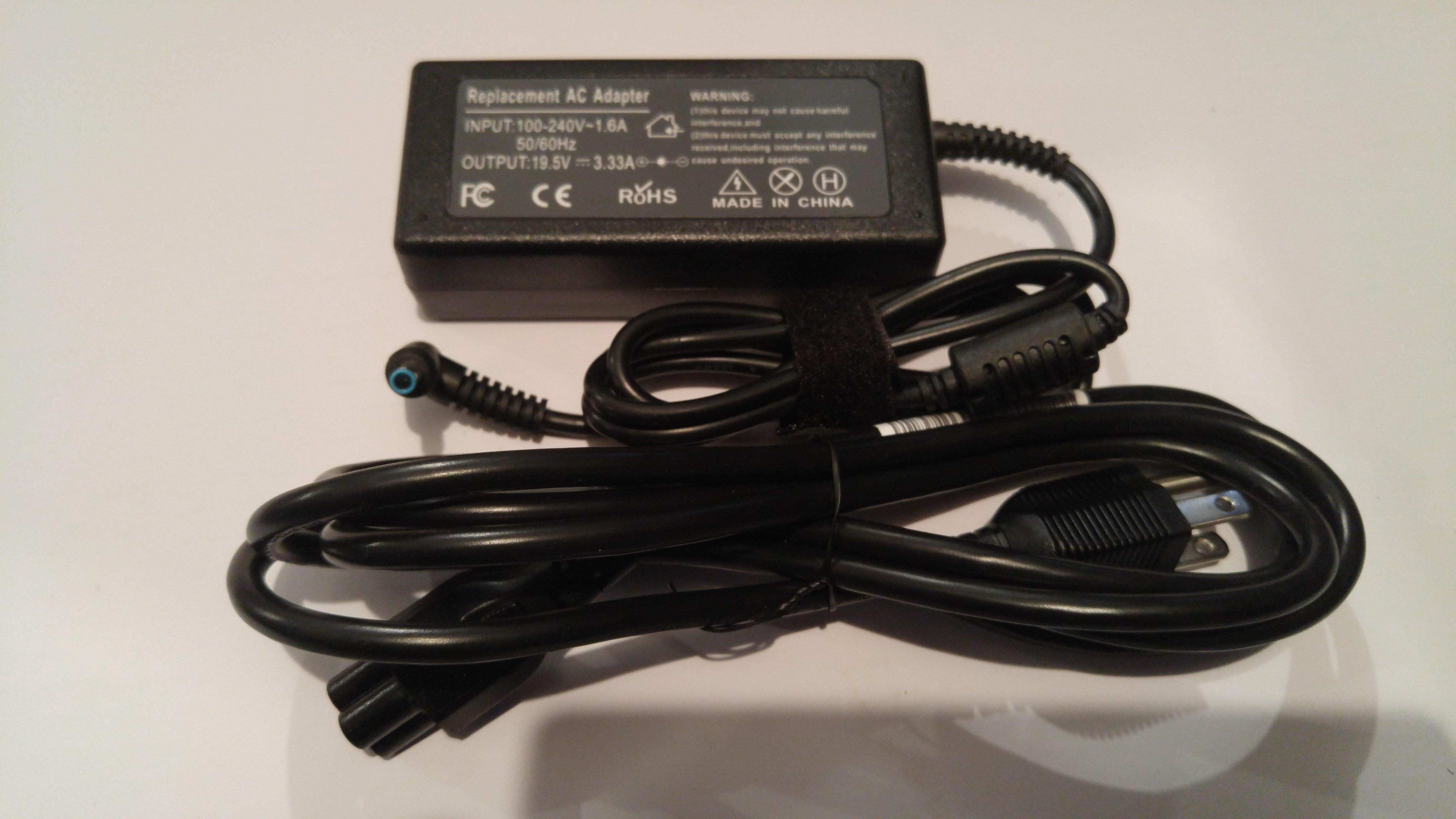 Original HP 65W AC Adapter Charger with Blue Tip for Chromebook 11 13 14 G3 G4 G5 710412-001 - Perfect for Home, Office & Travel Laptop Charging