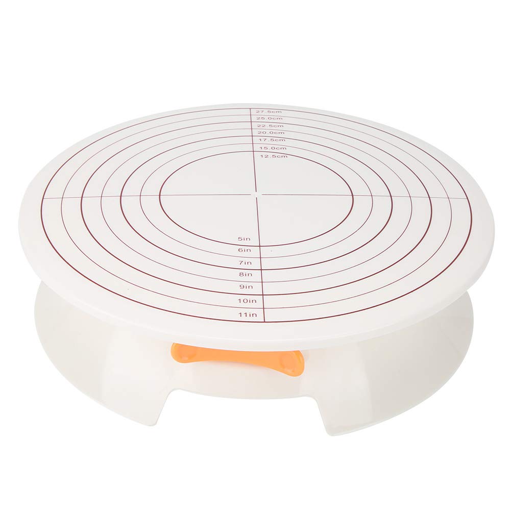 11 Inch Non-Stick Cake Turntable - White Rotating Cake Stand for Decorating, Baking & Pastry Making | Cake Spinner for Cupcakes, Fondant & Dessert Presentation | Perfect for Home Bakers & Professional Chefs