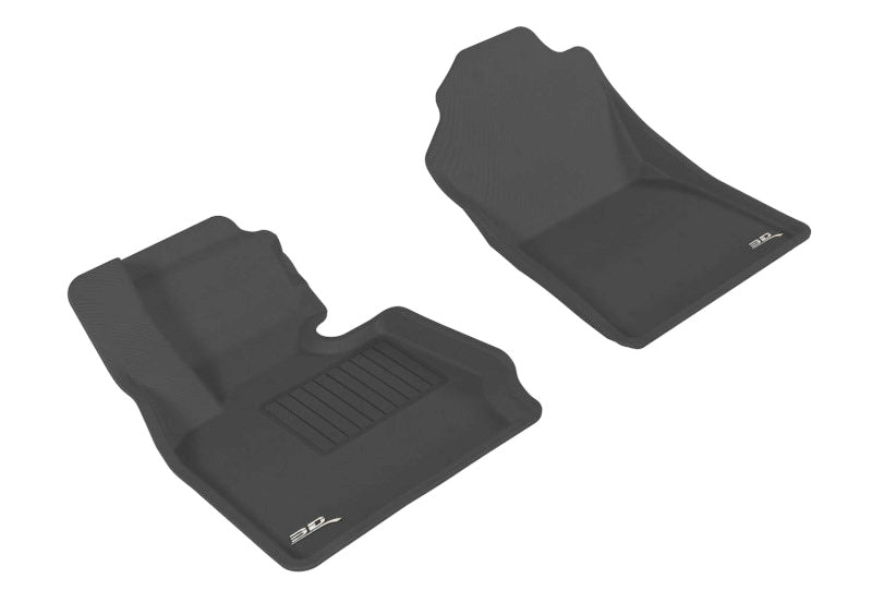 3D MAXpider Custom Fit All-Weather Floor Mats for 2011-2018 BMW X3/X4 (F25/F26) Models - Kagu Series 1st Row Black Car Mats - Perfect for Winter, Rainy Days & Off-Road Protection