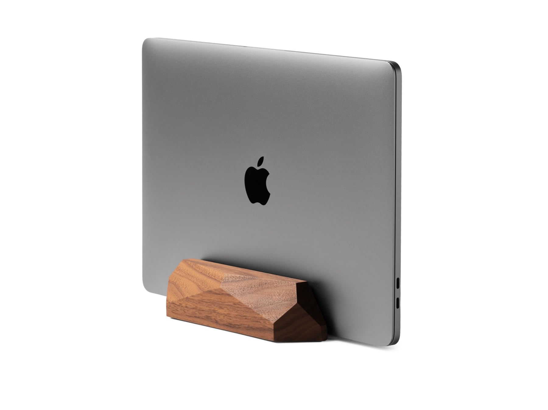Premium Oakywood Vertical Laptop Stand - Adjustable Walnut & Oak Wooden Dock for MacBook Pro/Air, iPad - Handmade Computer Stand for Home & Office Workspace Organization