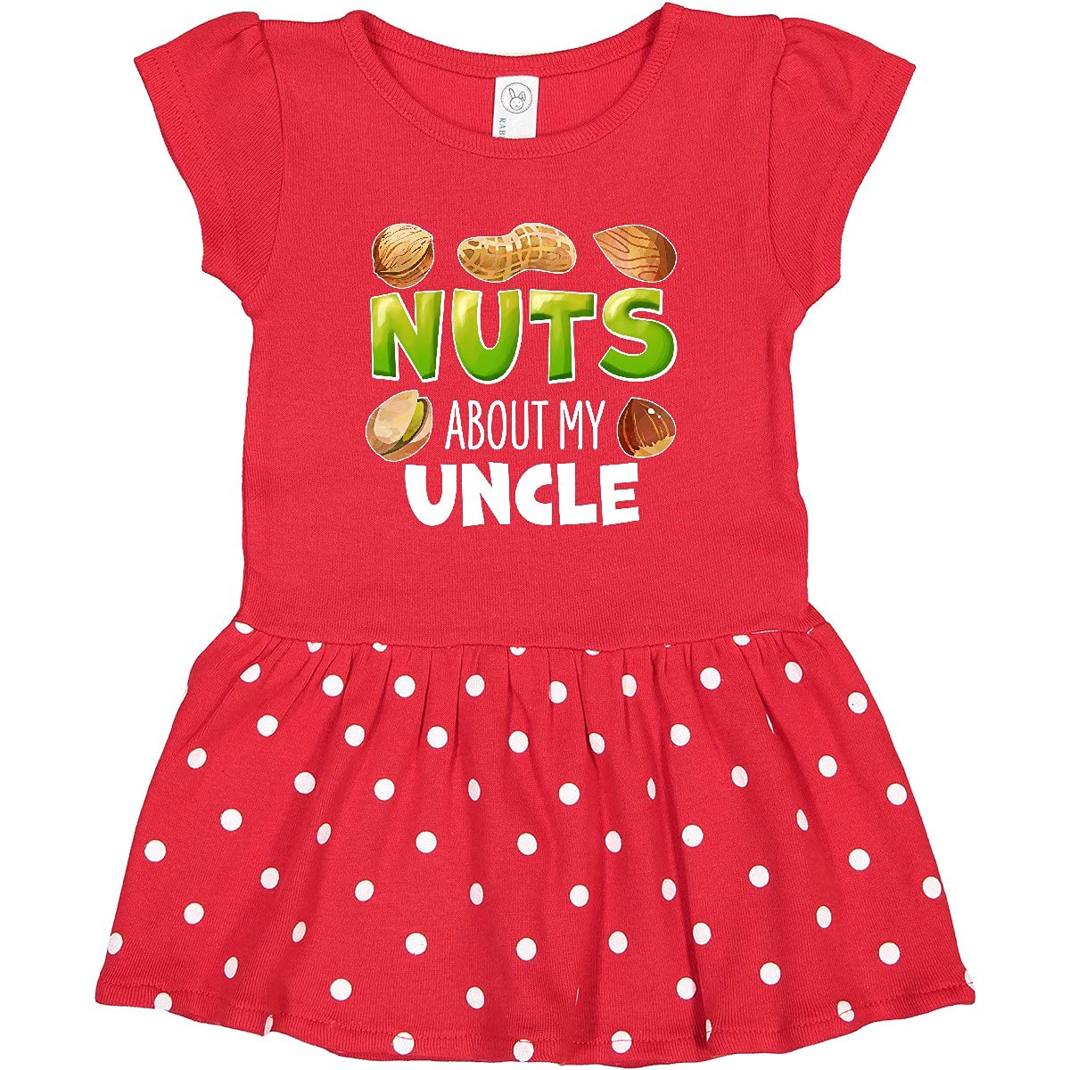 Inktastic Nuts About My Uncle Peanut Almond Pistachio Toddler Dress - Cute Casual Outfit for Toddler Girls, Fun Family Reunion & Holiday Gift Idea