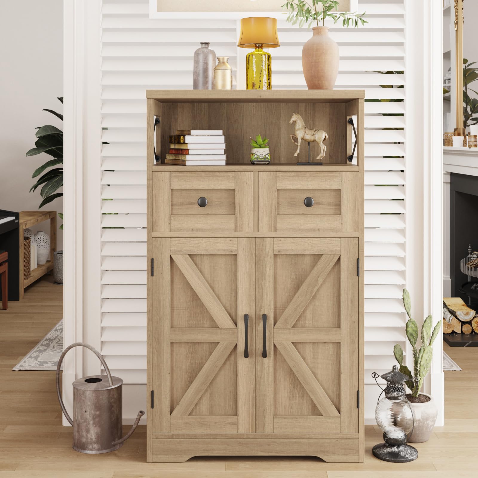 Rustic Farmhouse Storage Cabinet - 42.5