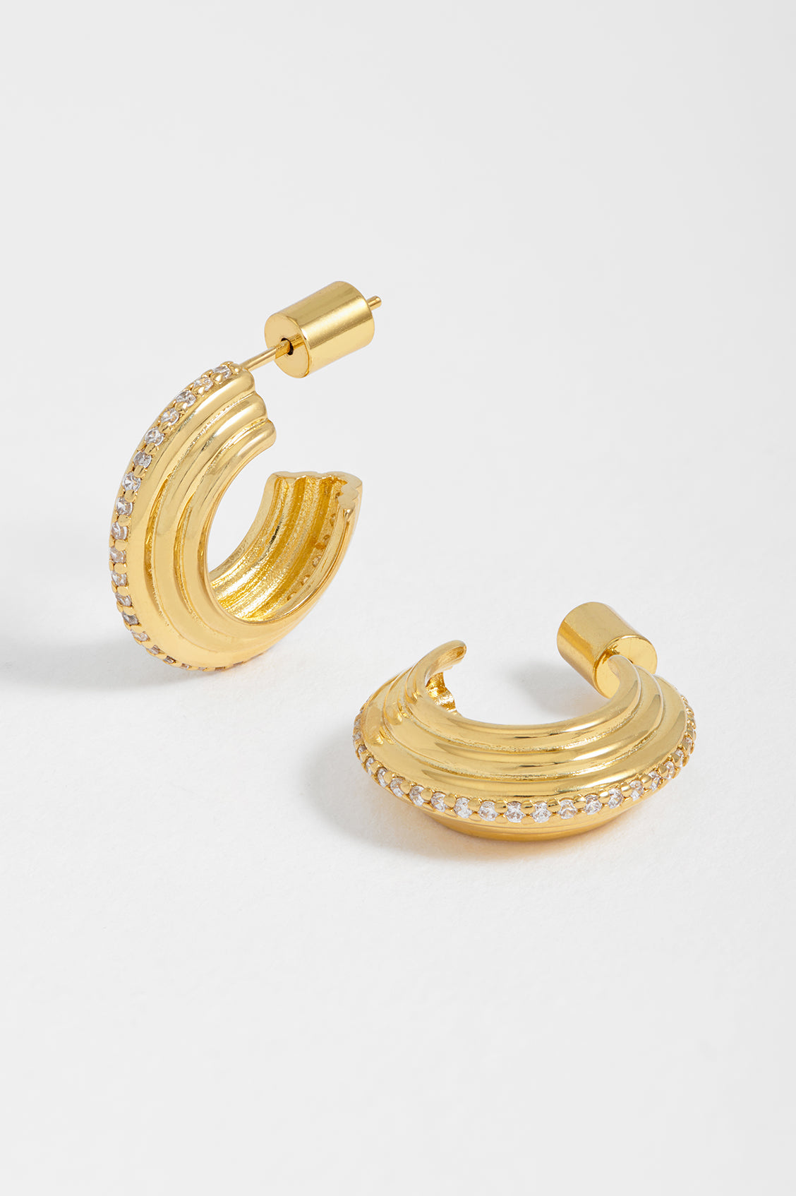 Stylish Ridged Maxi Hoop Earrings for Women - Trendy Gold/Silver Chunky Statement Earrings - Perfect for Parties, Weddings & Everyday Wear