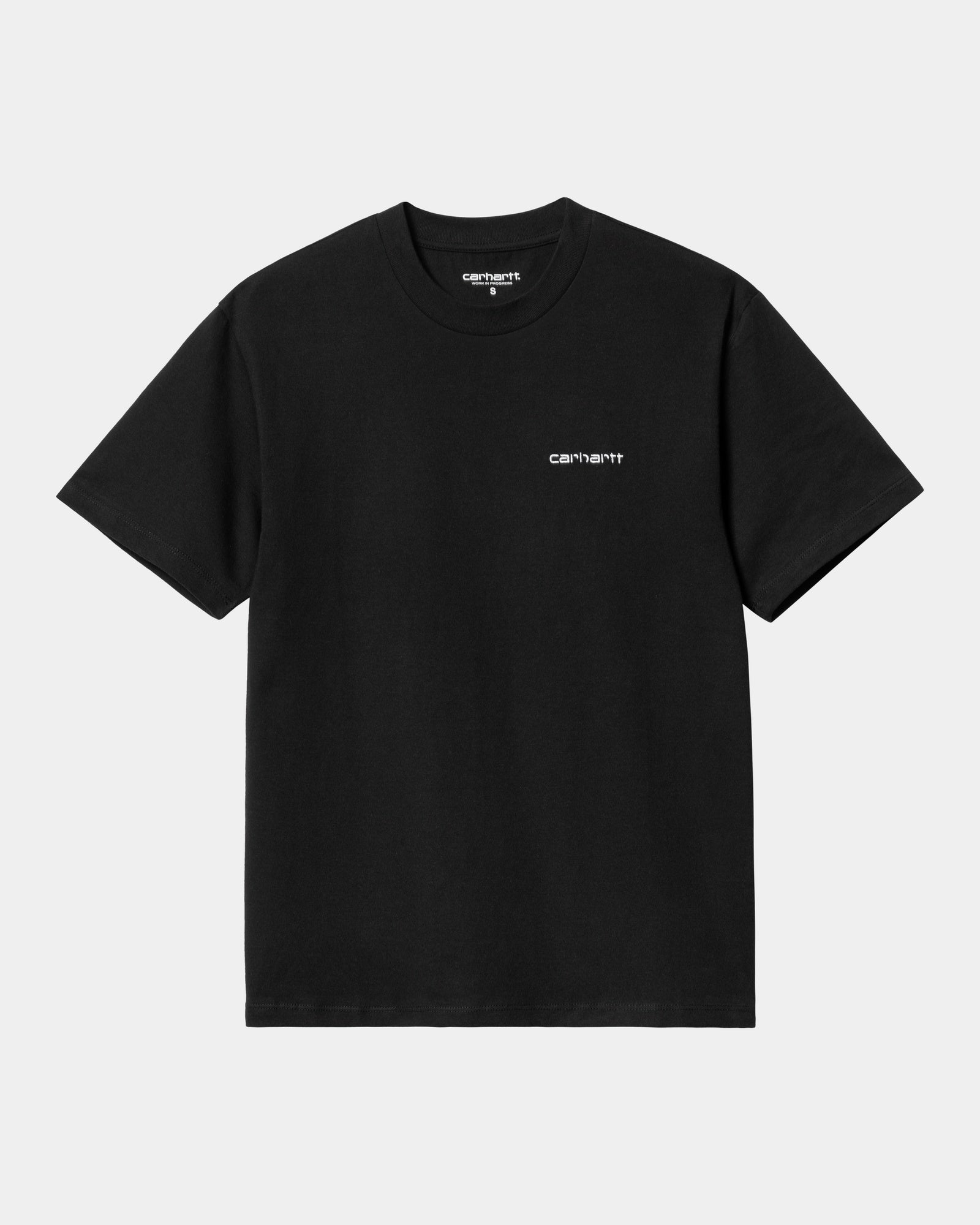 Women's Script Embroidery T-Shirt - Black Cotton Vintage Style Tee for Casual Outfits & Summer Fashion