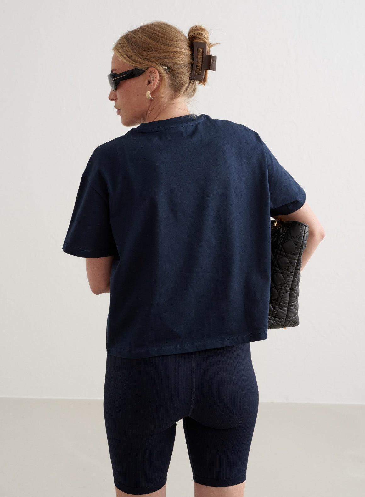 Navy Heritage Boxy T-Shirt for Men - Vintage Inspired Relaxed Fit Cotton Tee - Casual Wear, Street Style, Everyday Outfits