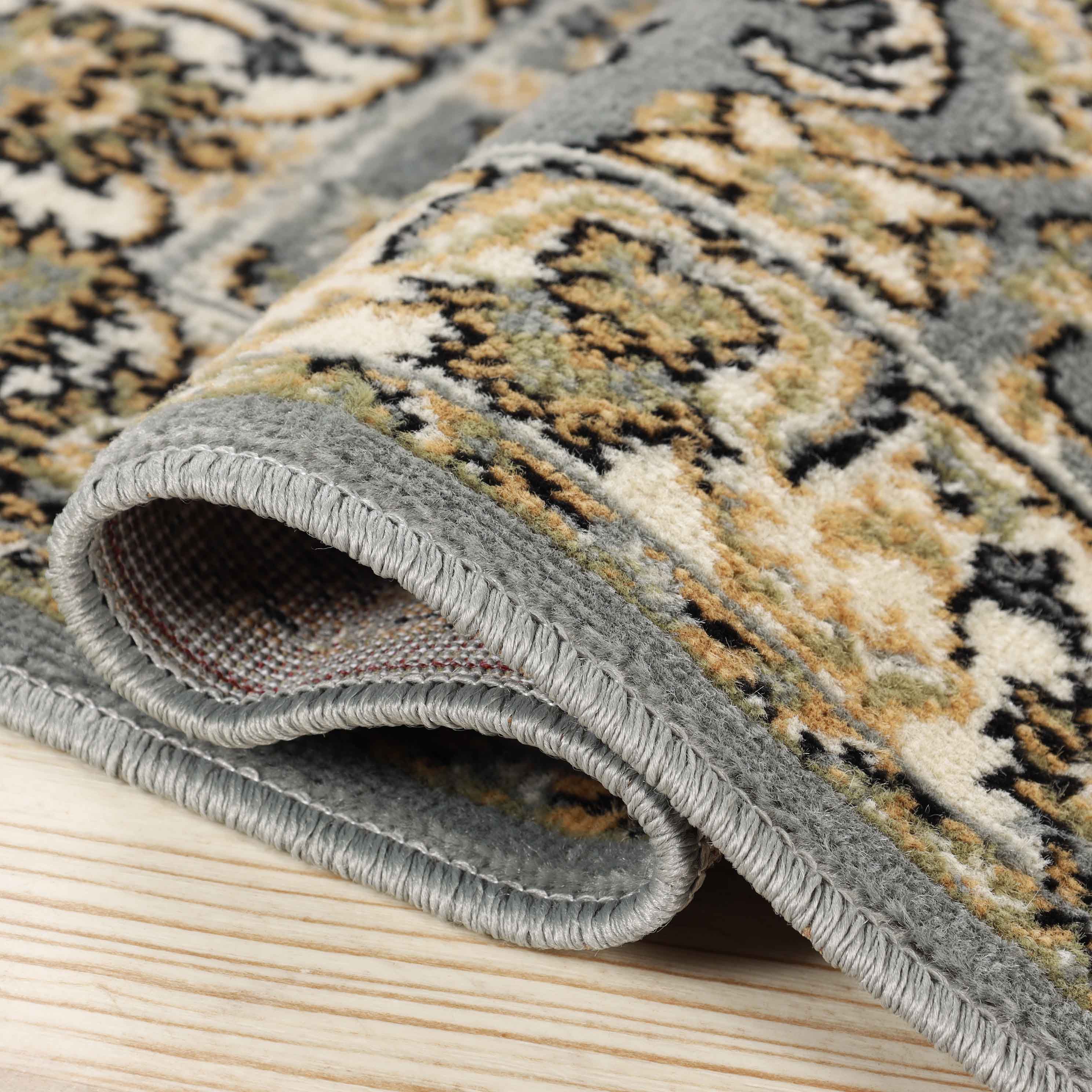 Lille Elegant Floral Indoor Area Rug - Non-Slip Soft Living Room Carpet Runner for Bedroom, Hallway & Entryway Decor