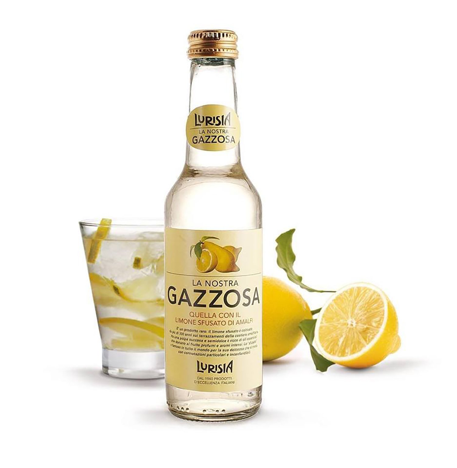 Lurisia La Nostra Gazzosa Sparkling Lemon Beverage - 24 Pack of 9.3 fl oz Glass Bottles | Refreshing Italian Sparkling Lemon Drink | Perfect for Parties, Picnics & Summer Refreshment
