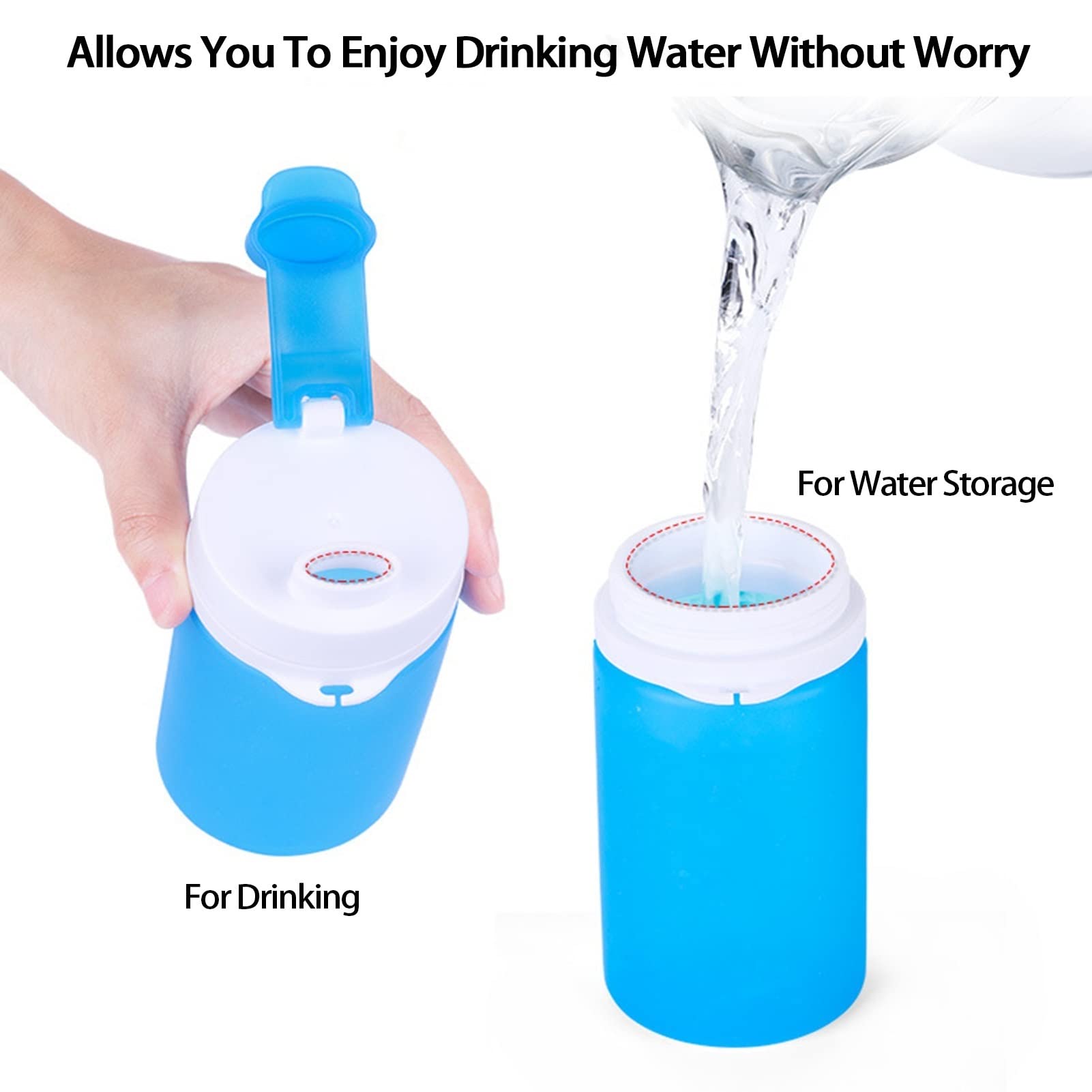 Collapsible Water Bottle for School & Travel - BPA Free, 3 Sizes, Lightweight & Portable - Perfect for Sports, Hiking, and Outdoor Activities