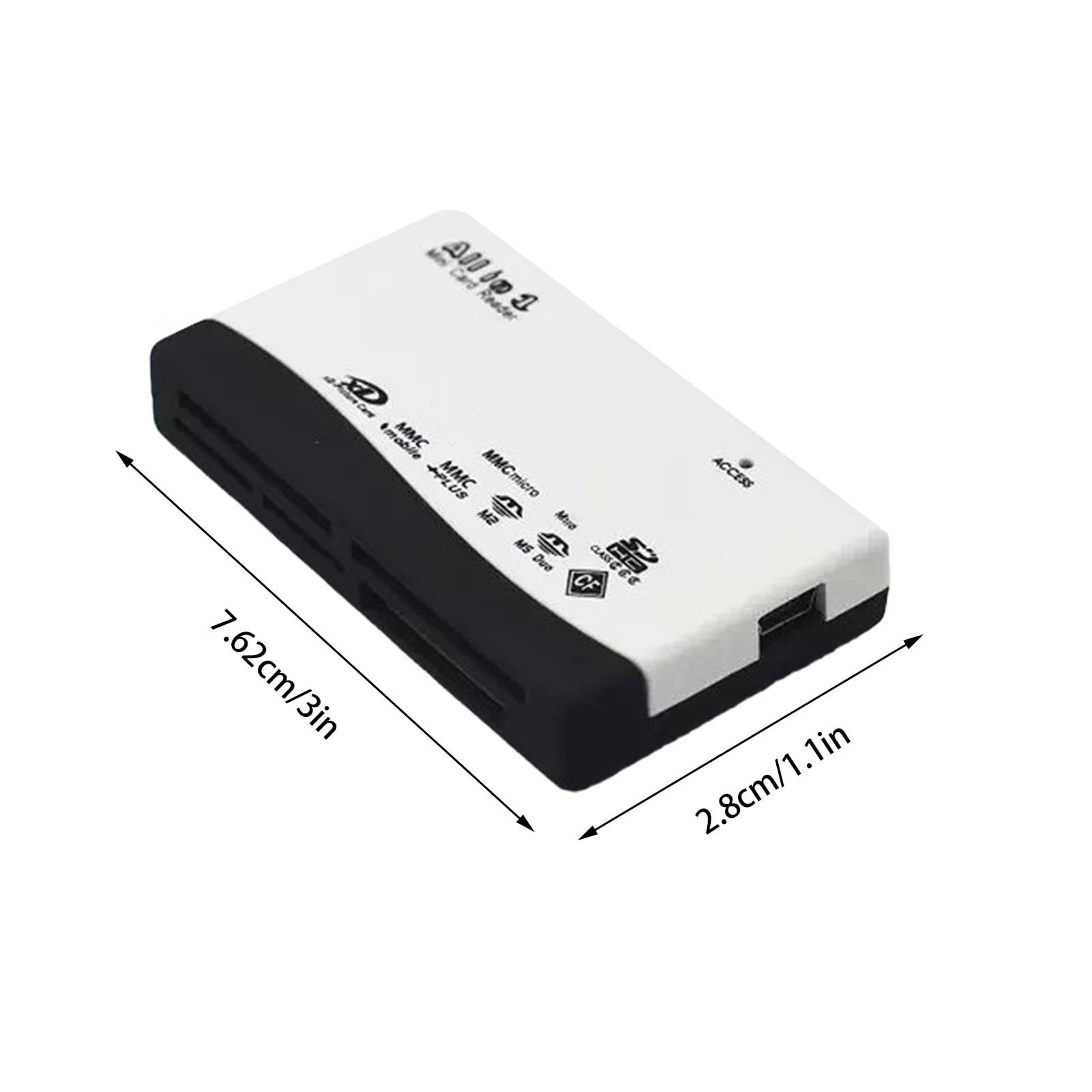 Multi-Port USB 2.0 Memory Card Reader - Compact Flash/SD/MMC Reader for Cameras, Laptops & PCs | Plug & Play | Portable Data Transfer Solution for Photographers & Professionals