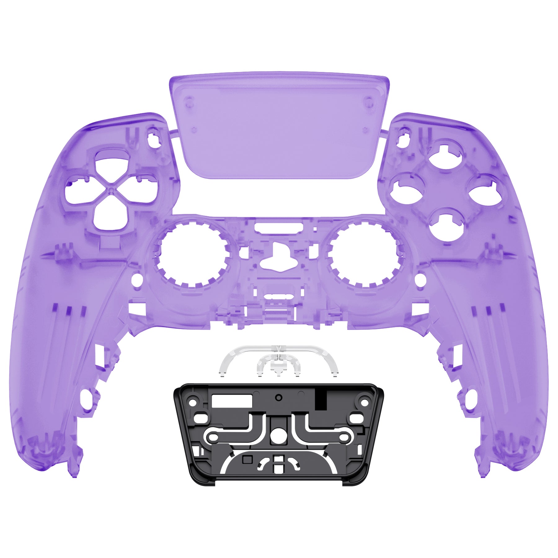 eXtremeRate Clear Atomic Purple Replacement Front Housing Shell with Touchpad for PS5 Controller BDM 010/020/030/040/050 - DIY Customization & Gaming Upgrade