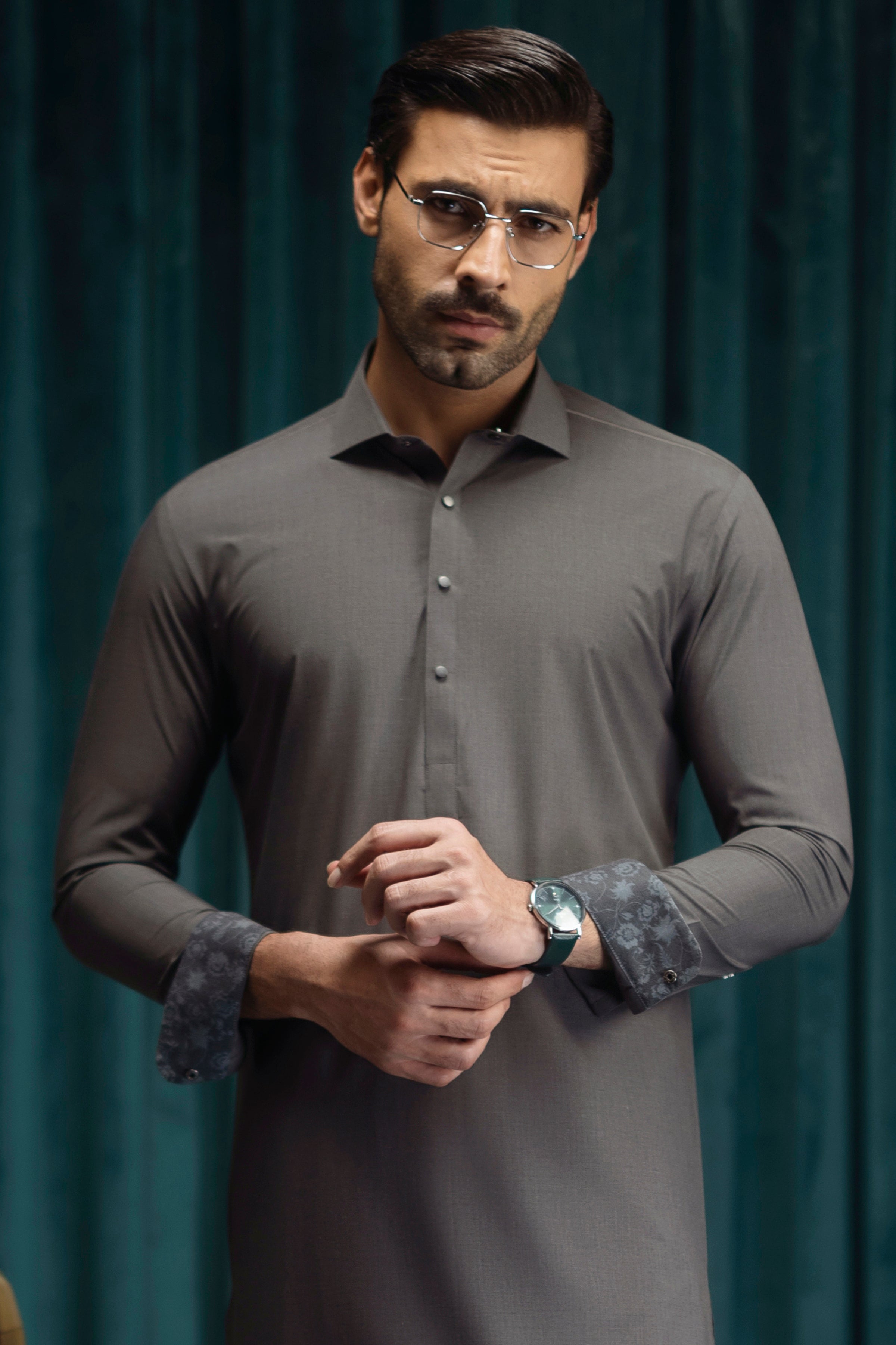 Stylish Blended Grey Shalwar Kameez Outfit for Men & Women - Premium Cotton Fabric - Perfect for Cast & Crew, Weddings & Cultural Events