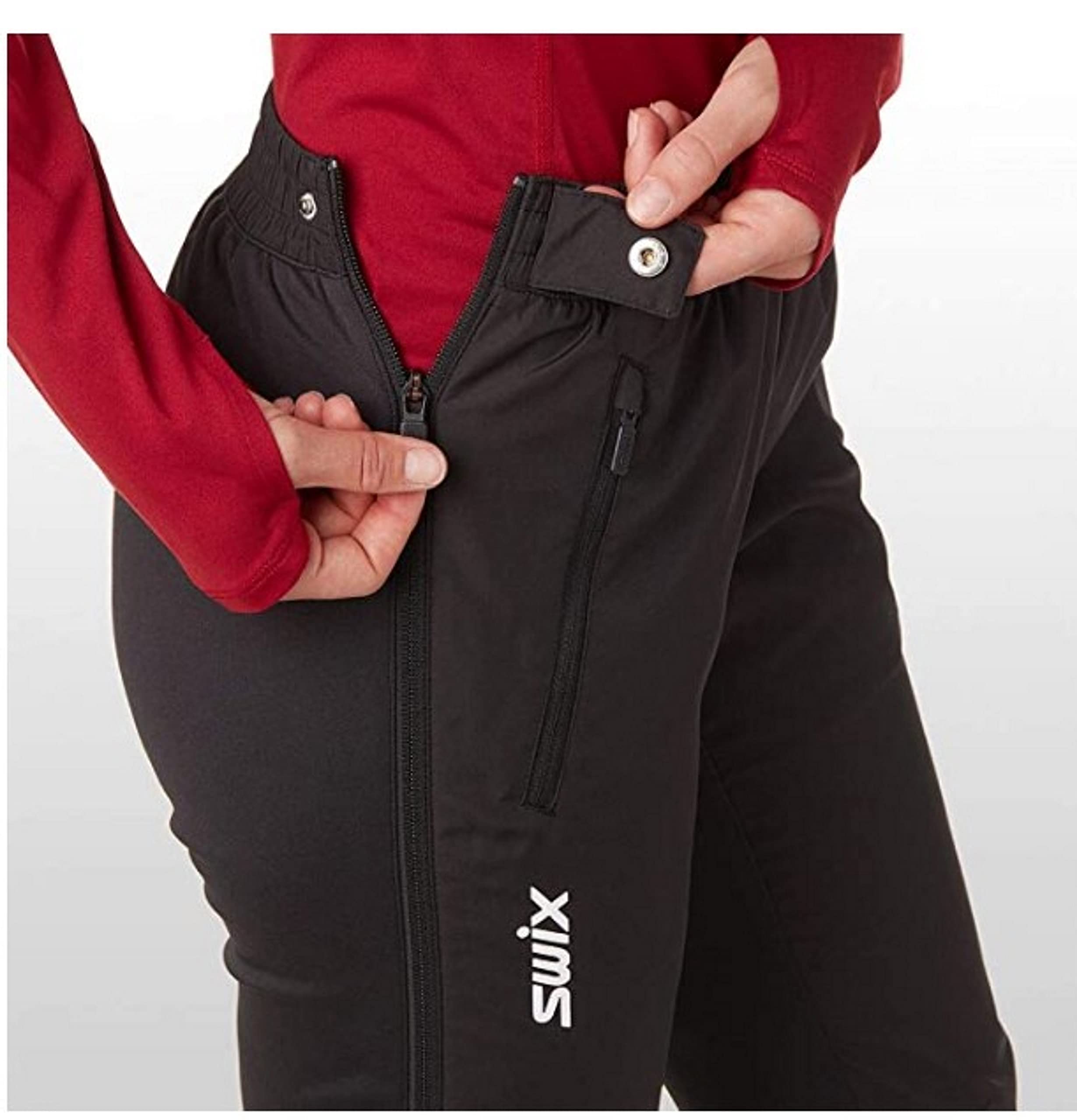 Swix Women's Winter Cross Country Skiing Pants - Universal Fit, Black - Waterproof & Windproof for Outdoor Training & Racing