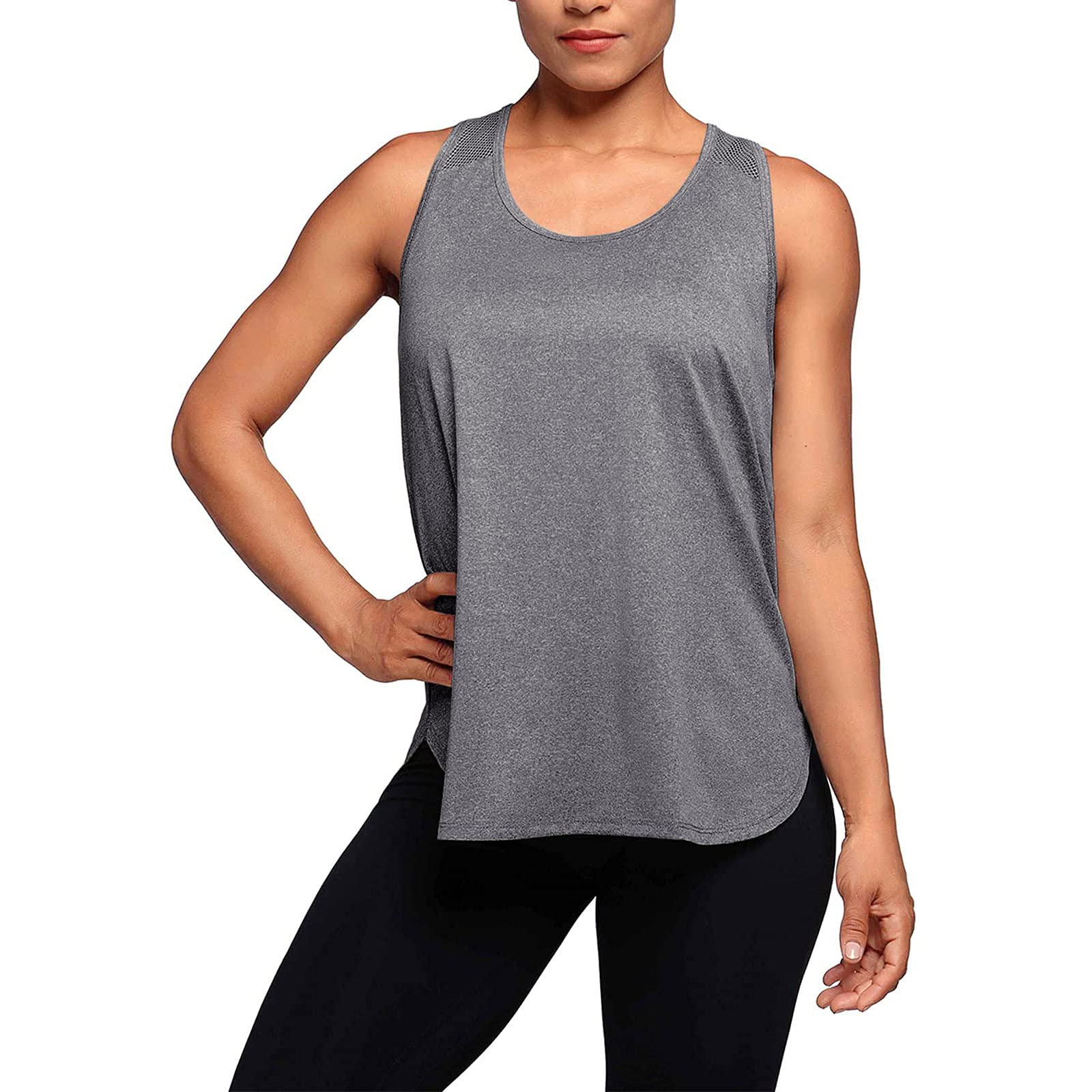 Women's Workout Tops - Breathable Mesh Racerback Yoga Tank Tops for Gym, Running & Fitness | Lightweight Athletic Shirts for Yoga, Pilates & Cardio Workouts