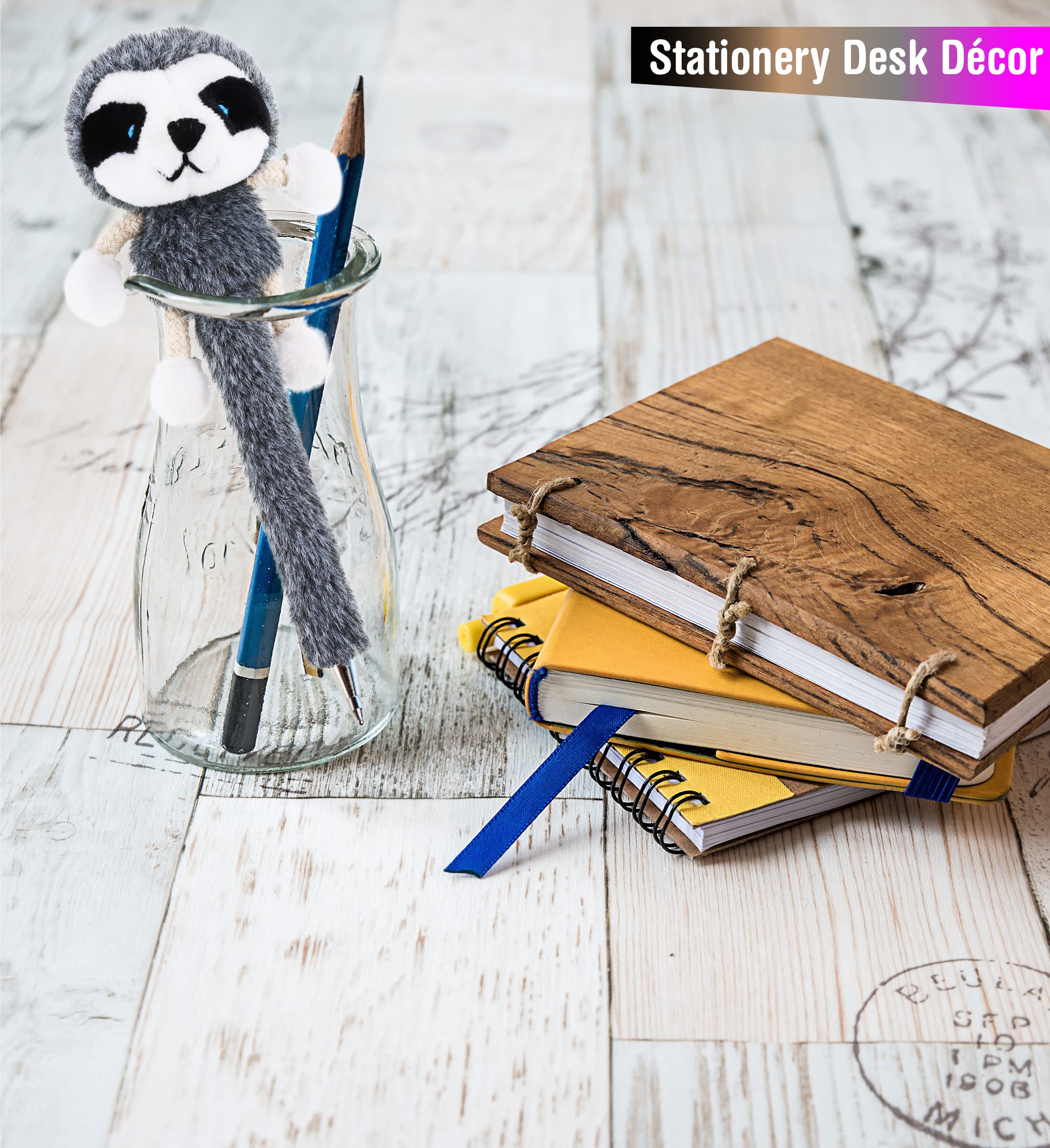 DolliBu Cool Animals Plush Pens Kit - 6 Pack Soft Stuffed Animal Ballpoint Pens for Kids & Adults, Fun Novelty Writing Instruments for School, Office, Gifts & Party Favors - Cute Plush Toy Pens for Journaling, Note Taking & Creative Writing